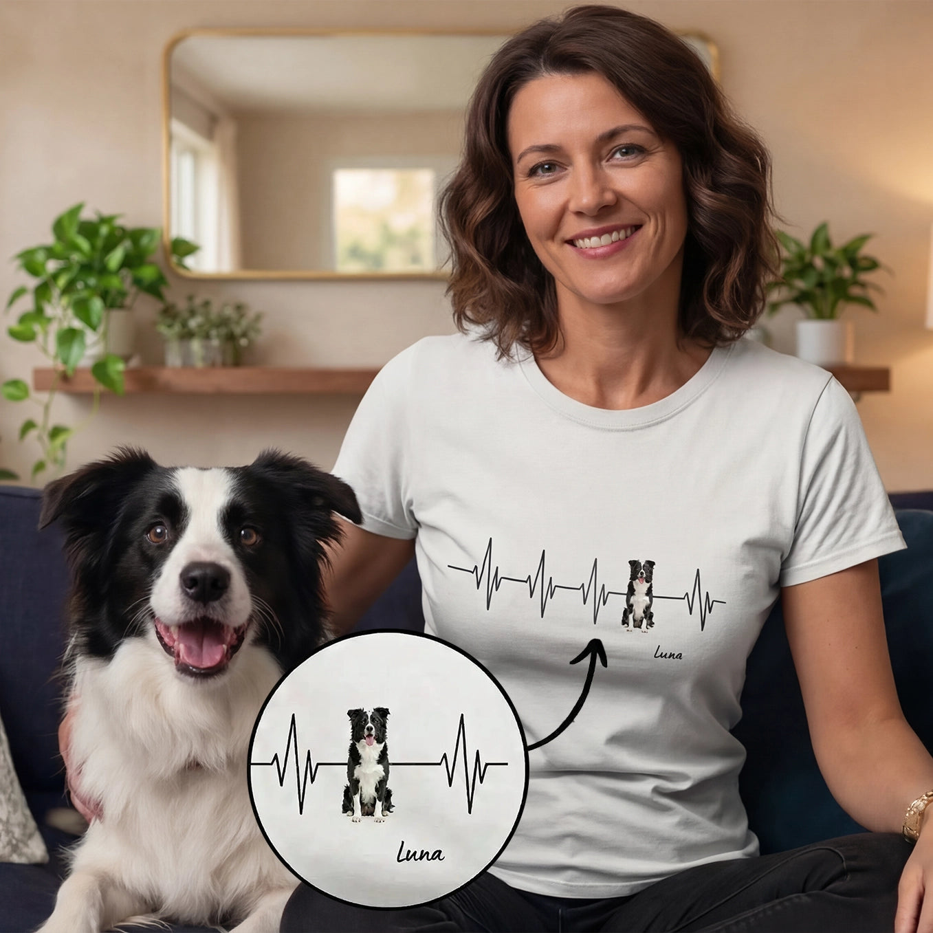 Personalisiertes T-Shirt ''Herzschlag Haustier''