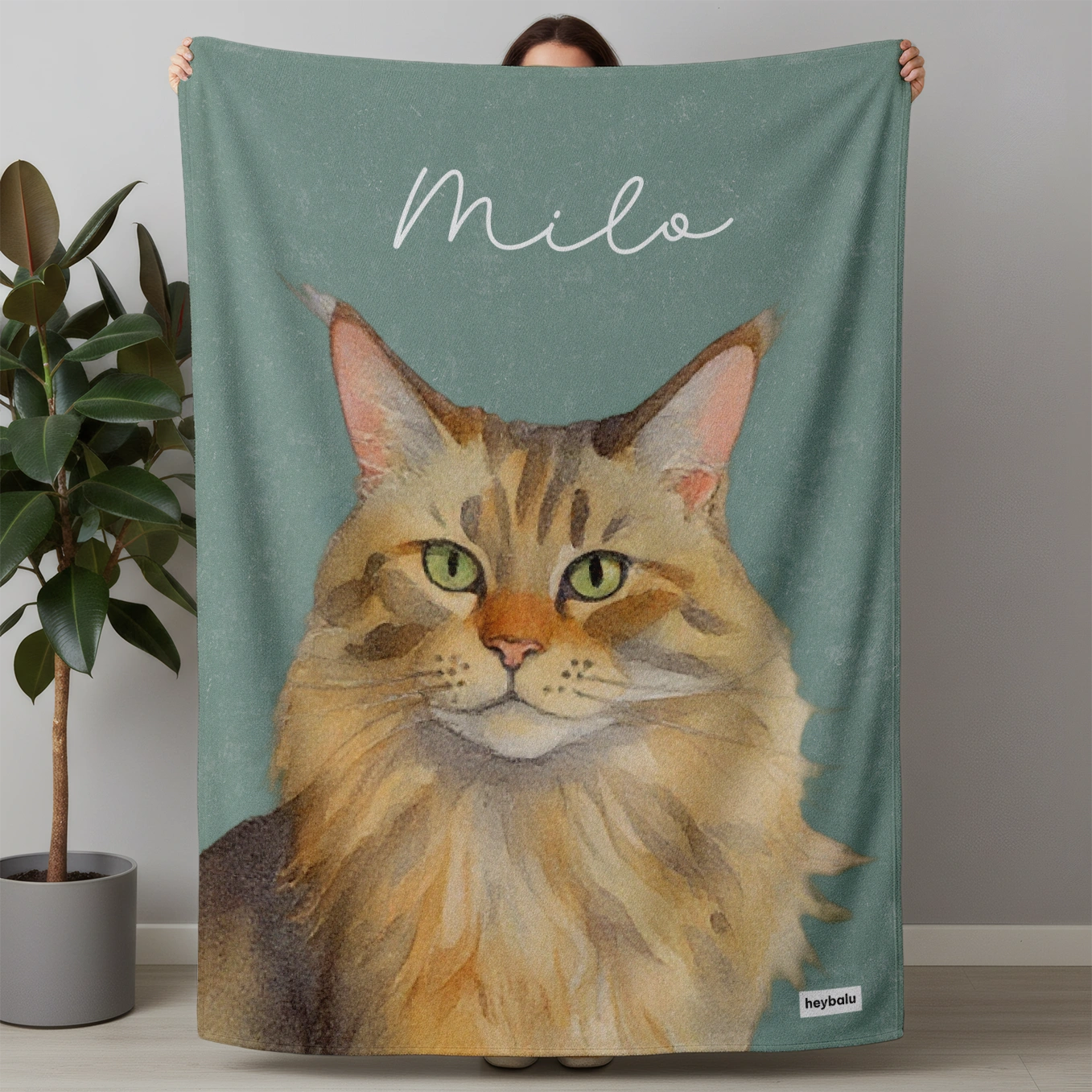 Personalisierte Decke Katze "Portrait"