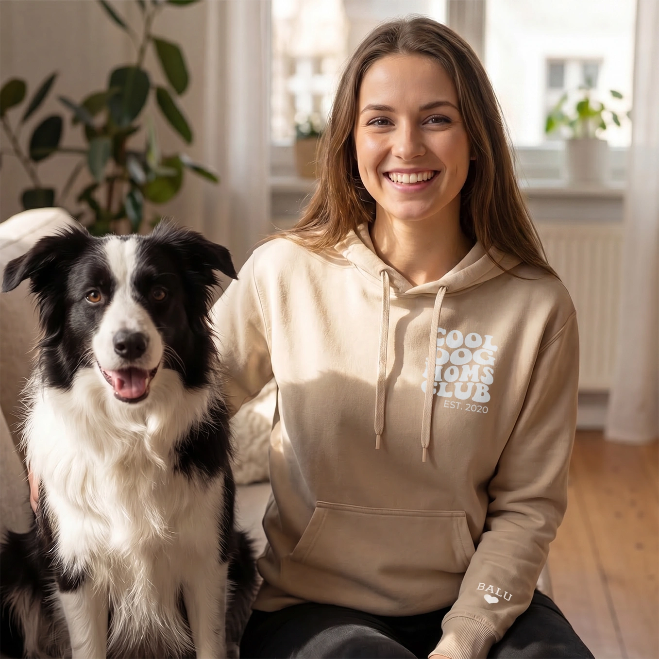 Personalisierter Hoodie "Cool Dog Mom"