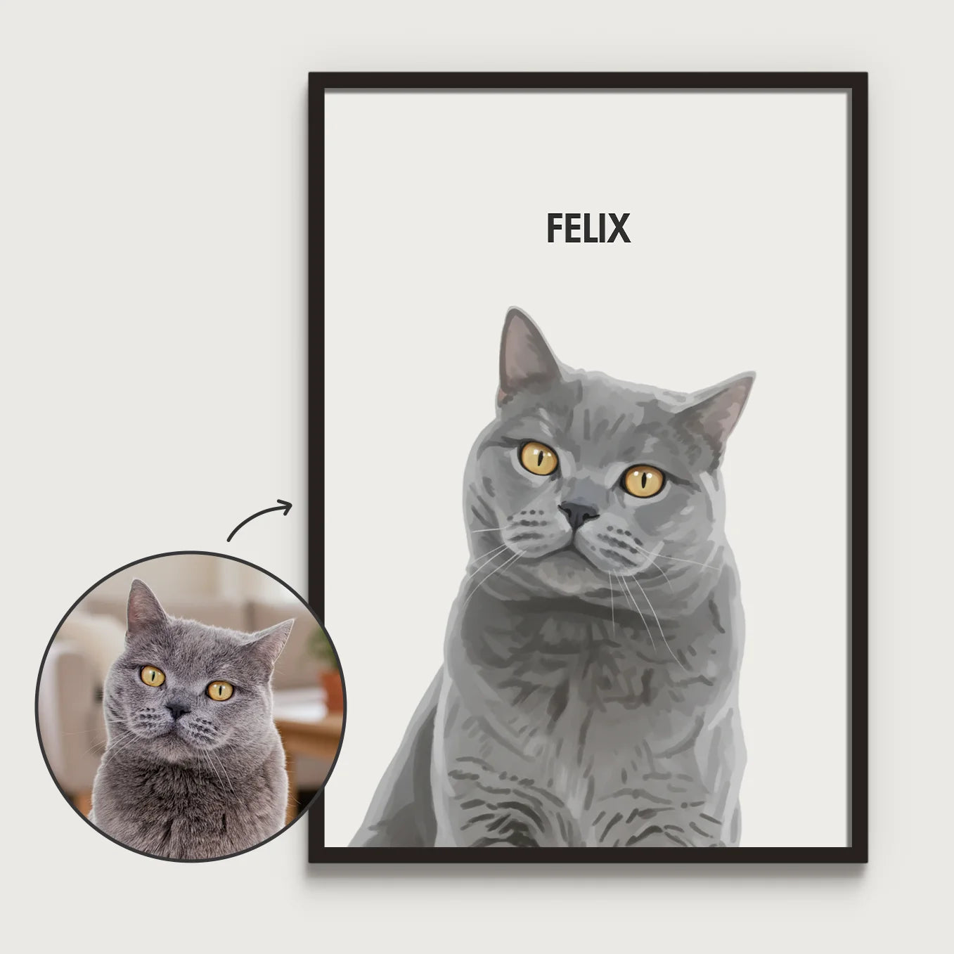 Personalisiertes Poster Katze "Gemälde"