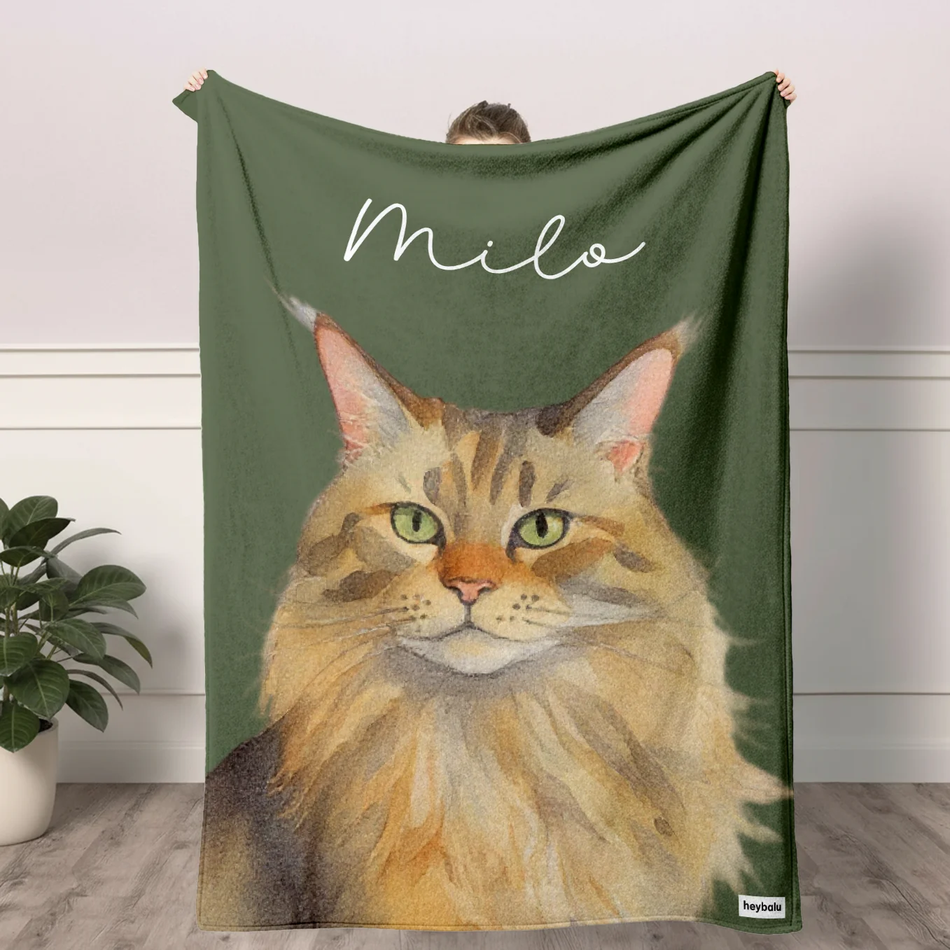 Personalisierte Decke Katze "Portrait"