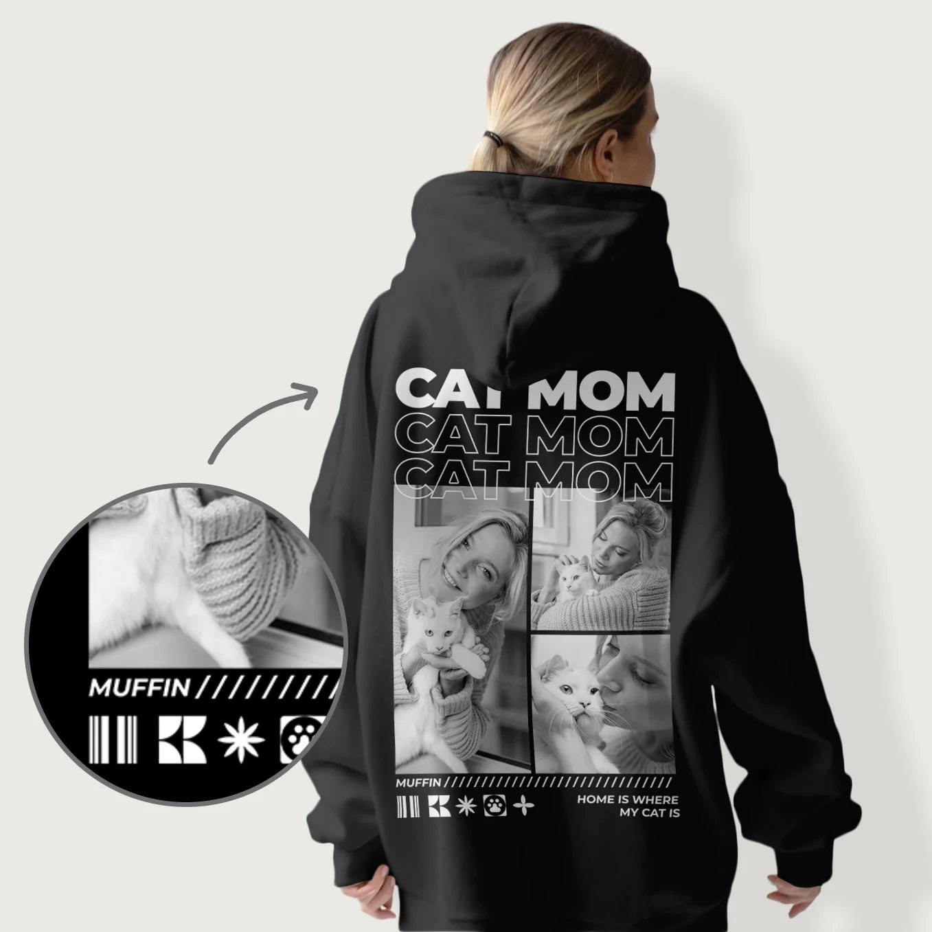 Personalisierter Hoodie "Cat Mom"