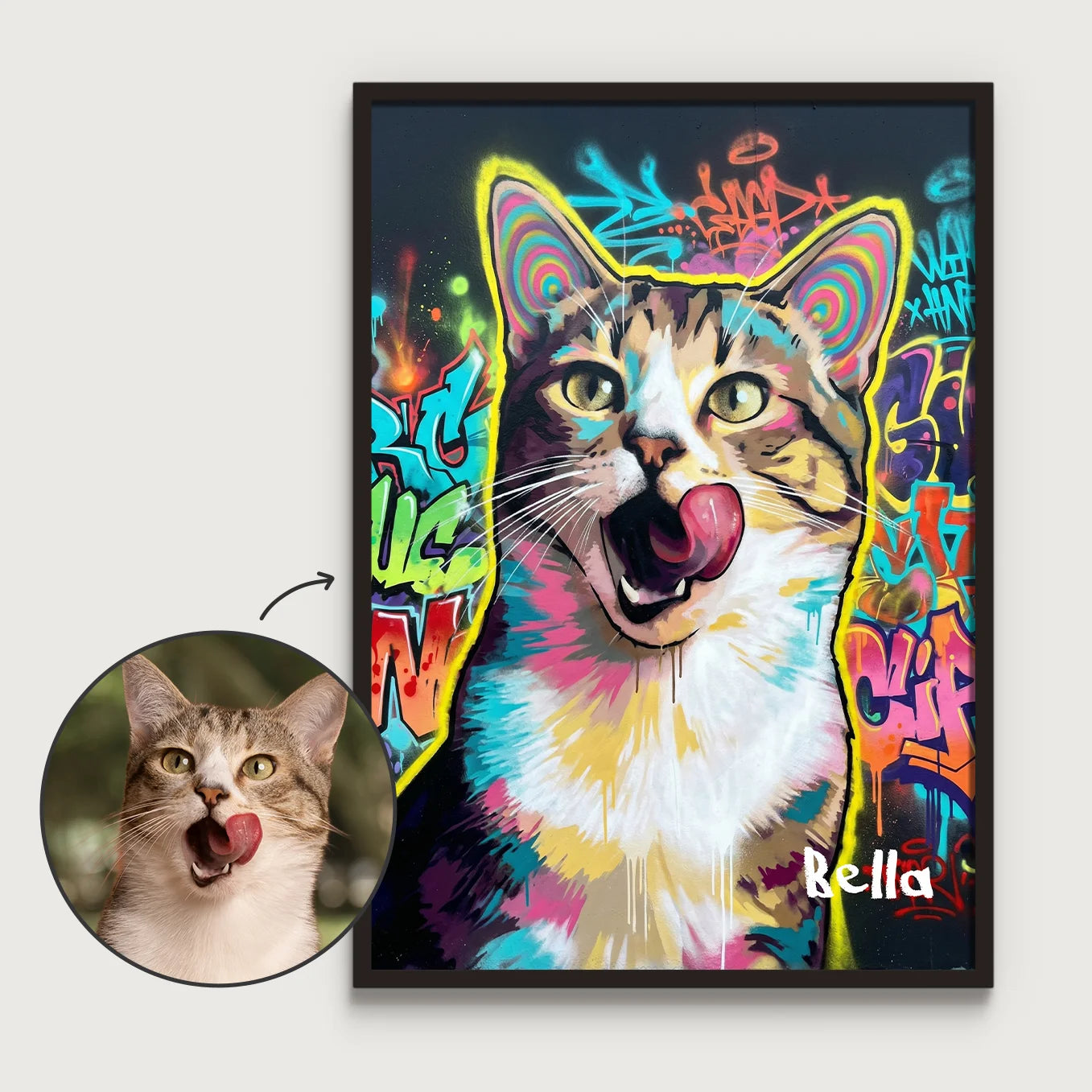 Personalisiertes Poster Katze "Graffiti"