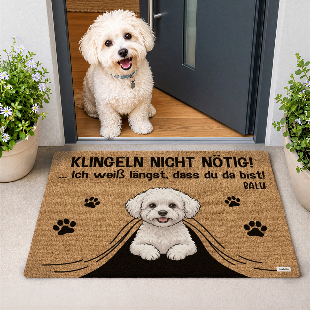 Personalisierte Fußmatte "Klingeln nicht nötig"