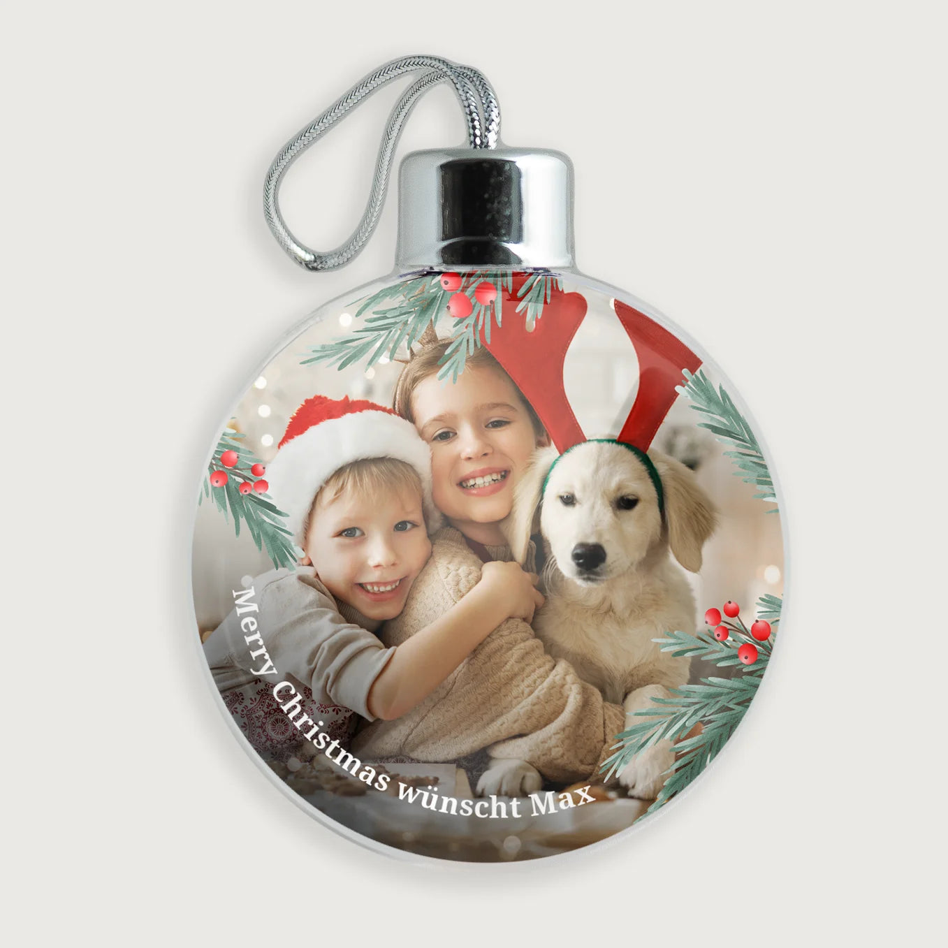 Personalisierte Christbaumkugel "Tannenzweige" - heybalu