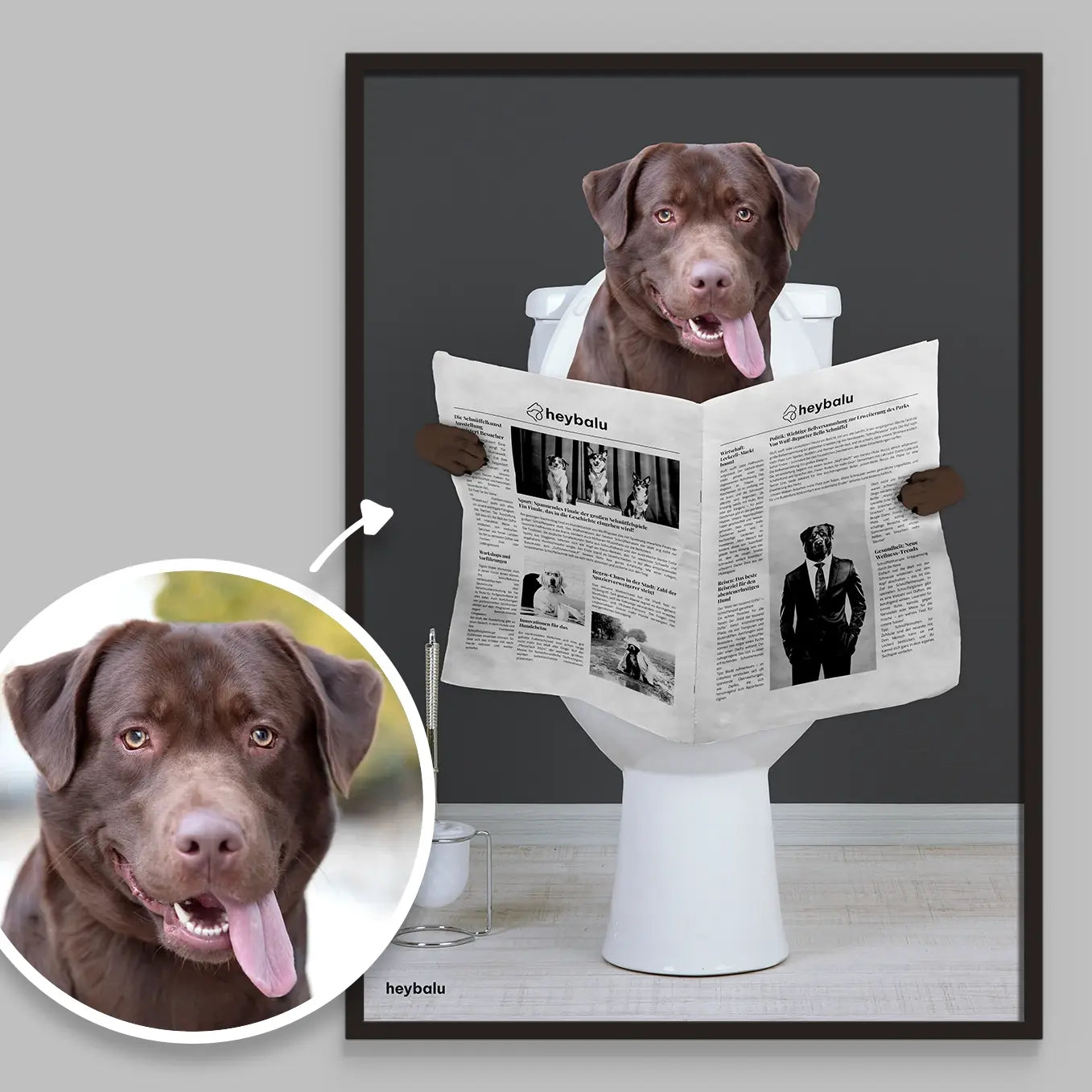 Personalisiertes Poster Hund "Wichtige Sitzung"