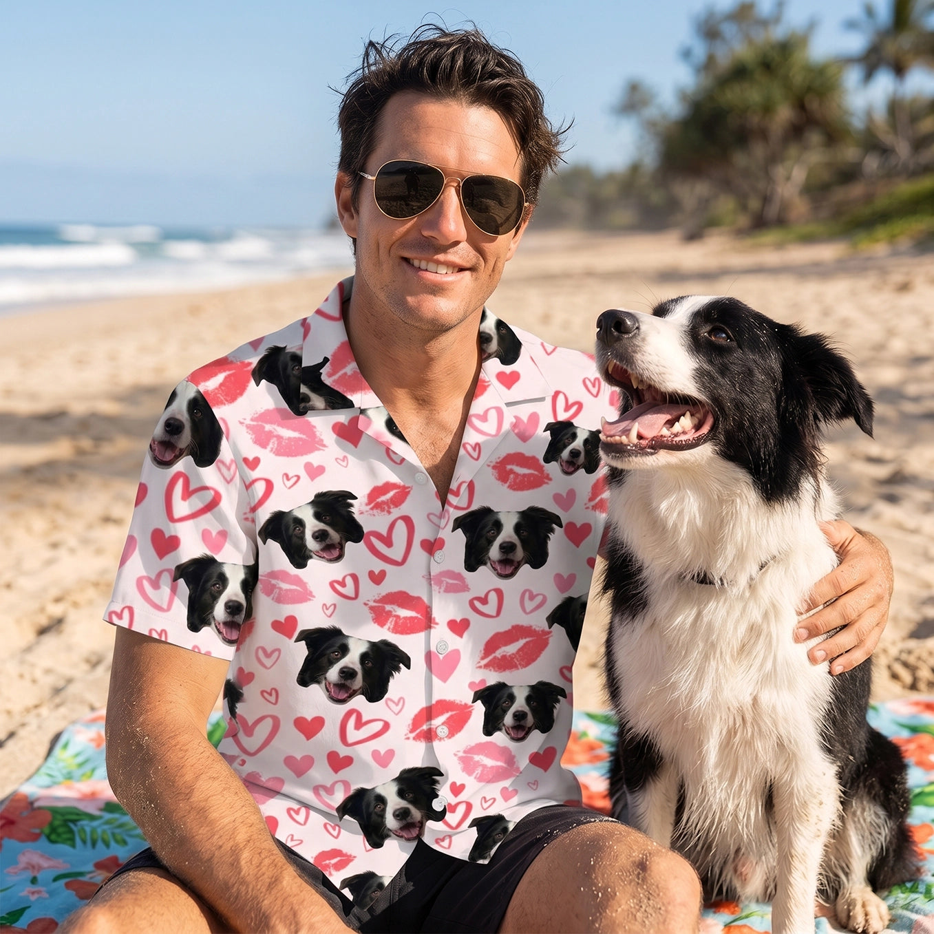 Personalisiertes Hawaii Hemd "1000 Küsse"
