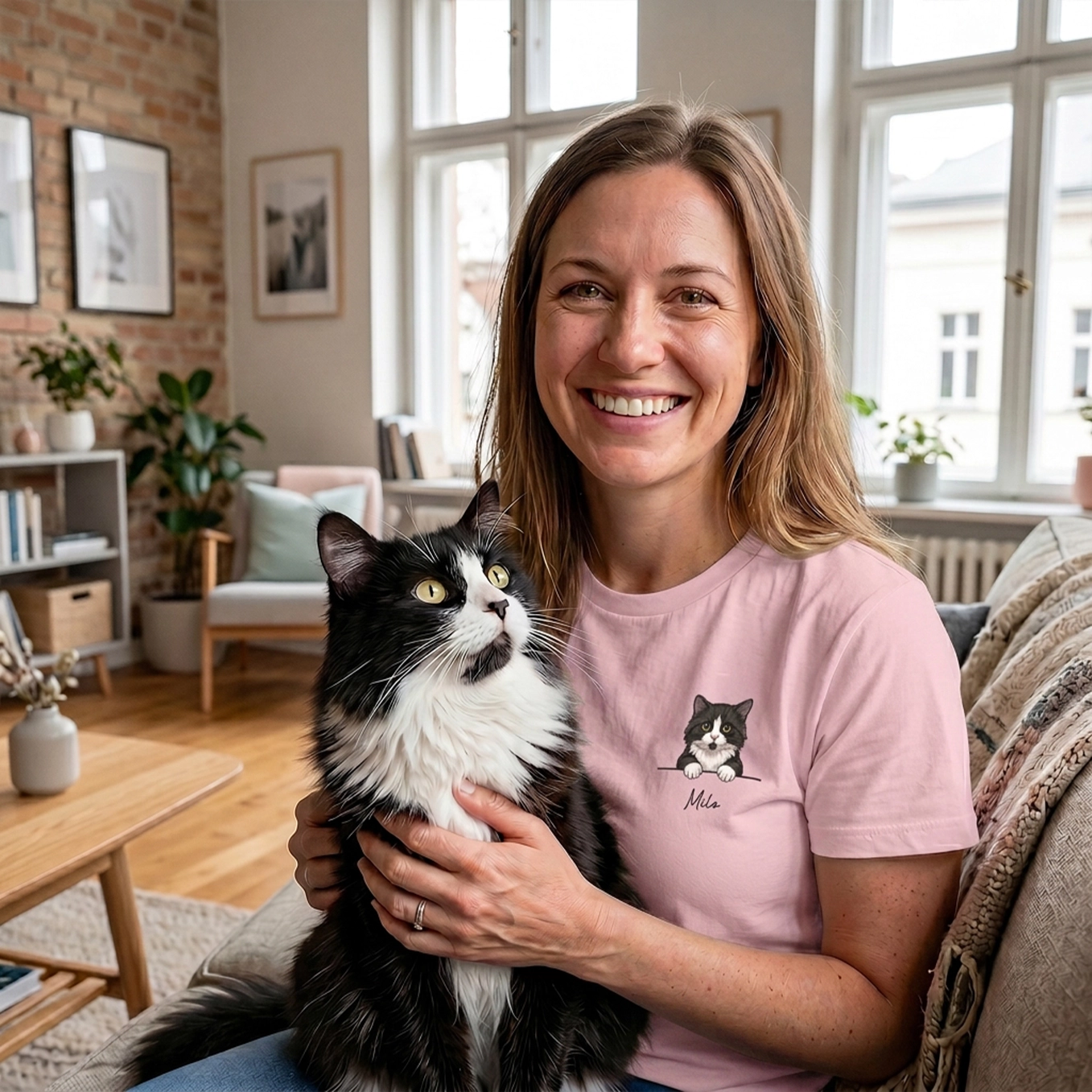 Personalisiertes T-Shirt "Cartoon Katze"