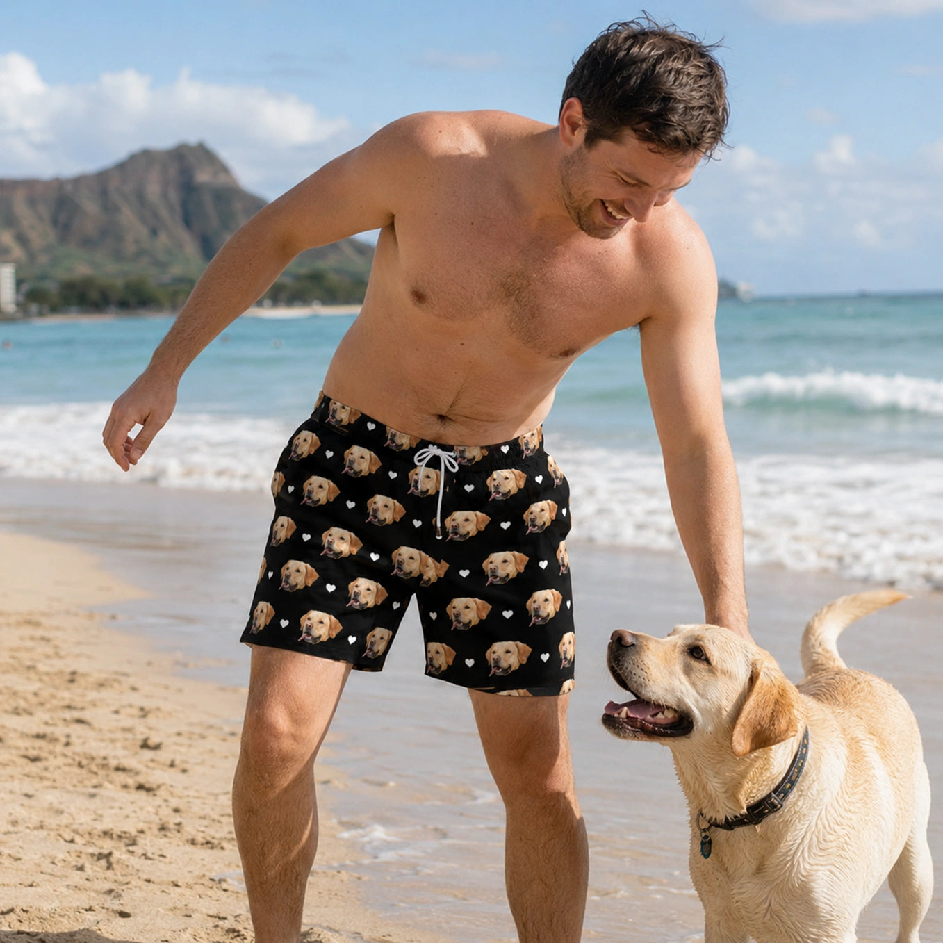 Personalisierte Badehose "Haustier Muster"