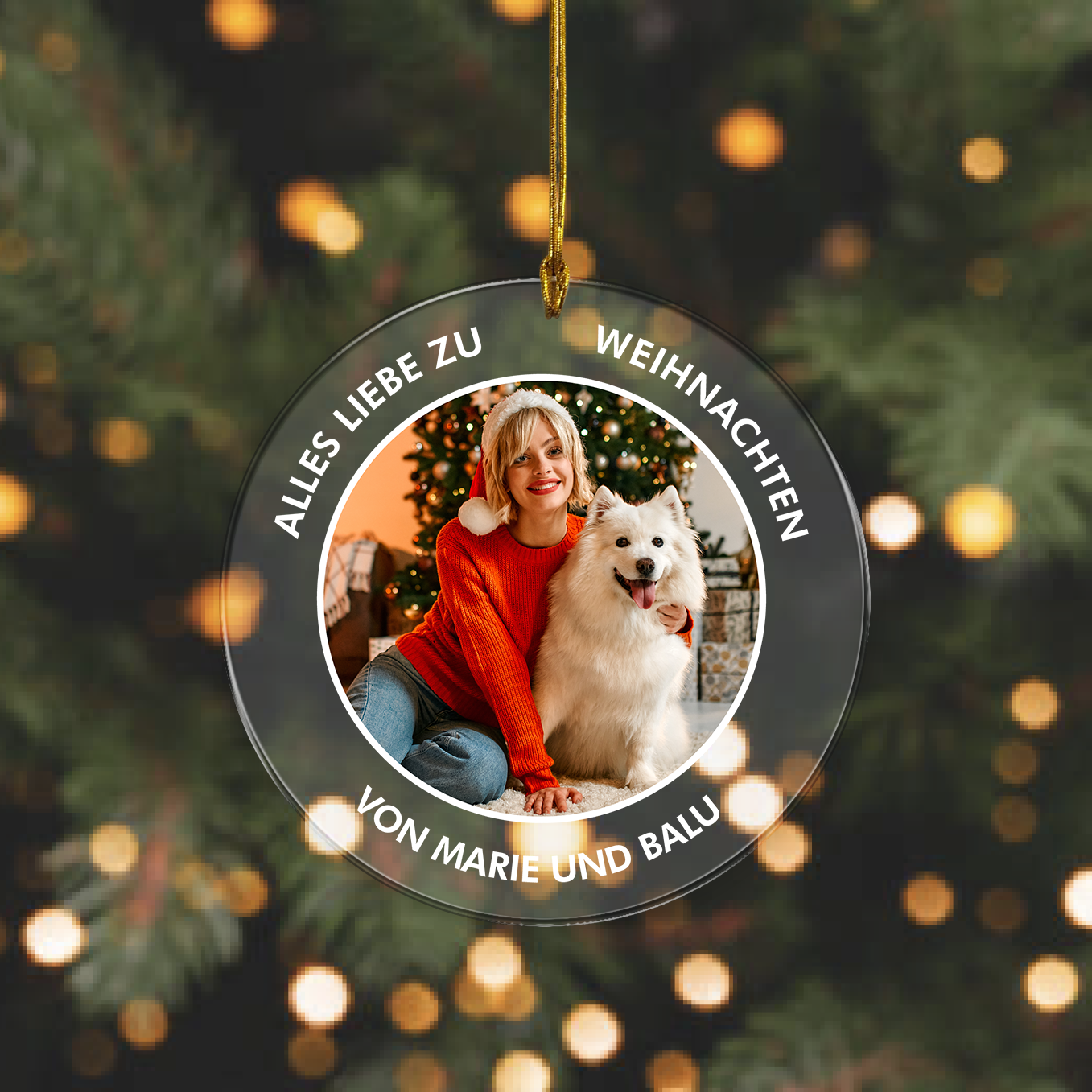 Weihnachtsbaumschmuck ''Dein Foto & Text'' Hey Balu
