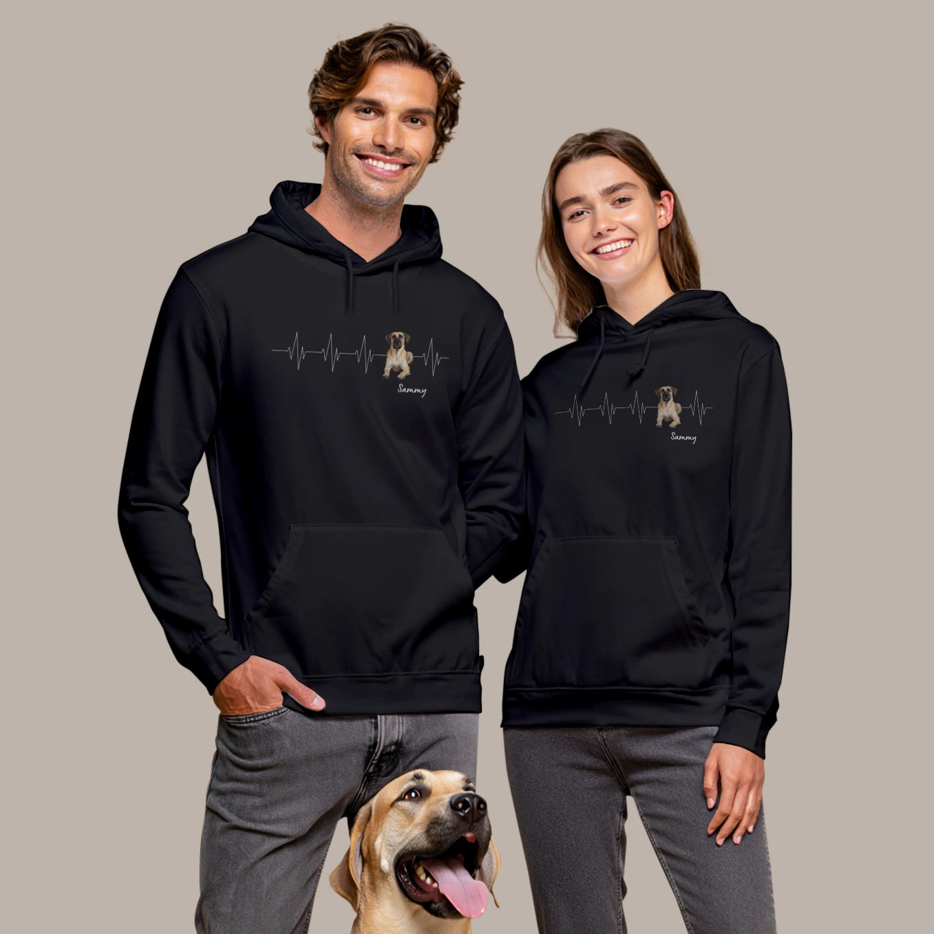 Personalisierter Hoodie ''Herzschlag Haustier''