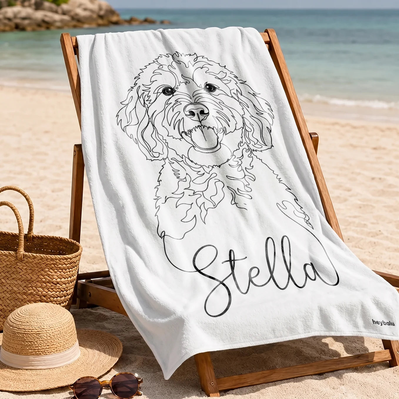 Personalisiertes Badetuch "Line Art"