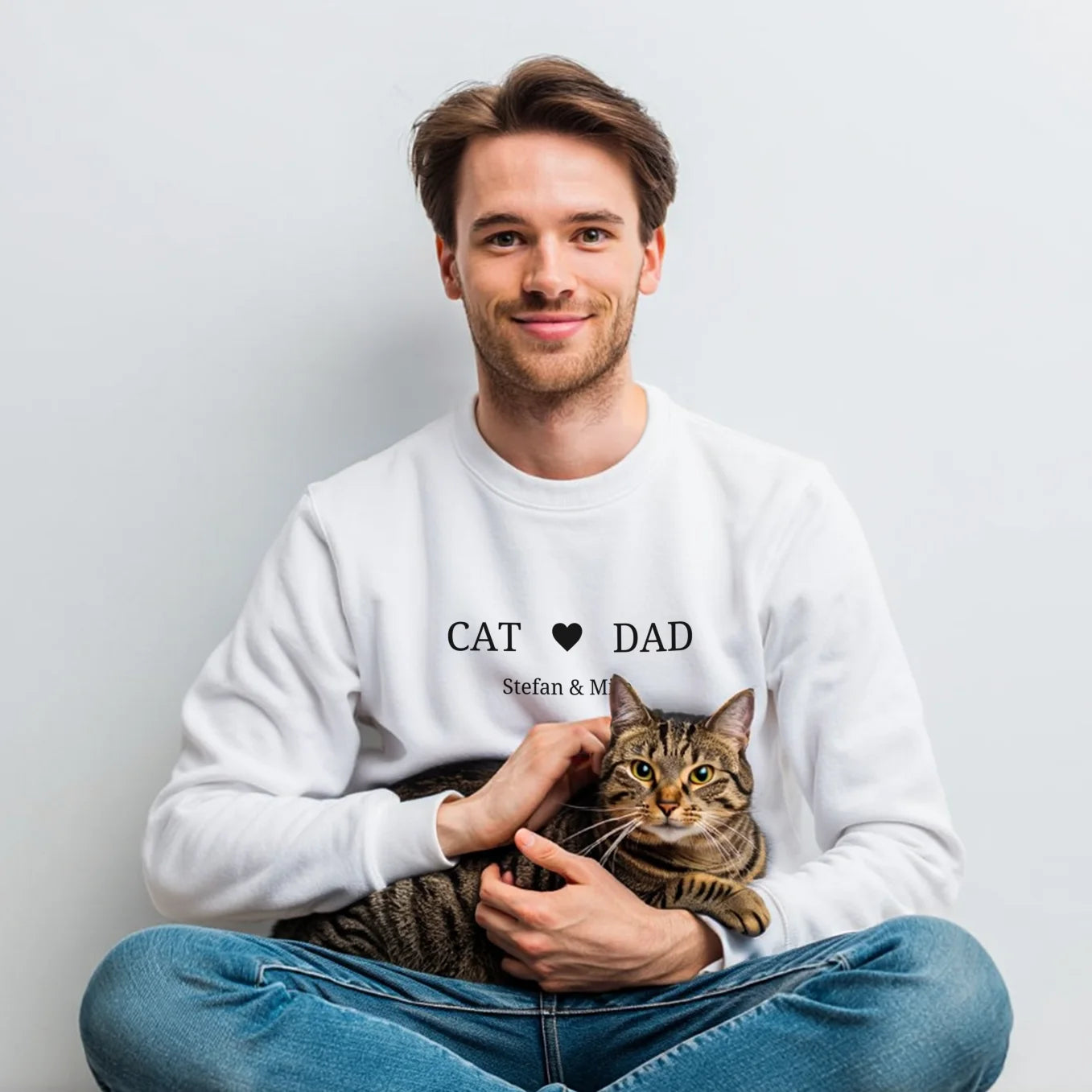 Personalisierter Sweater "Cat Dad"