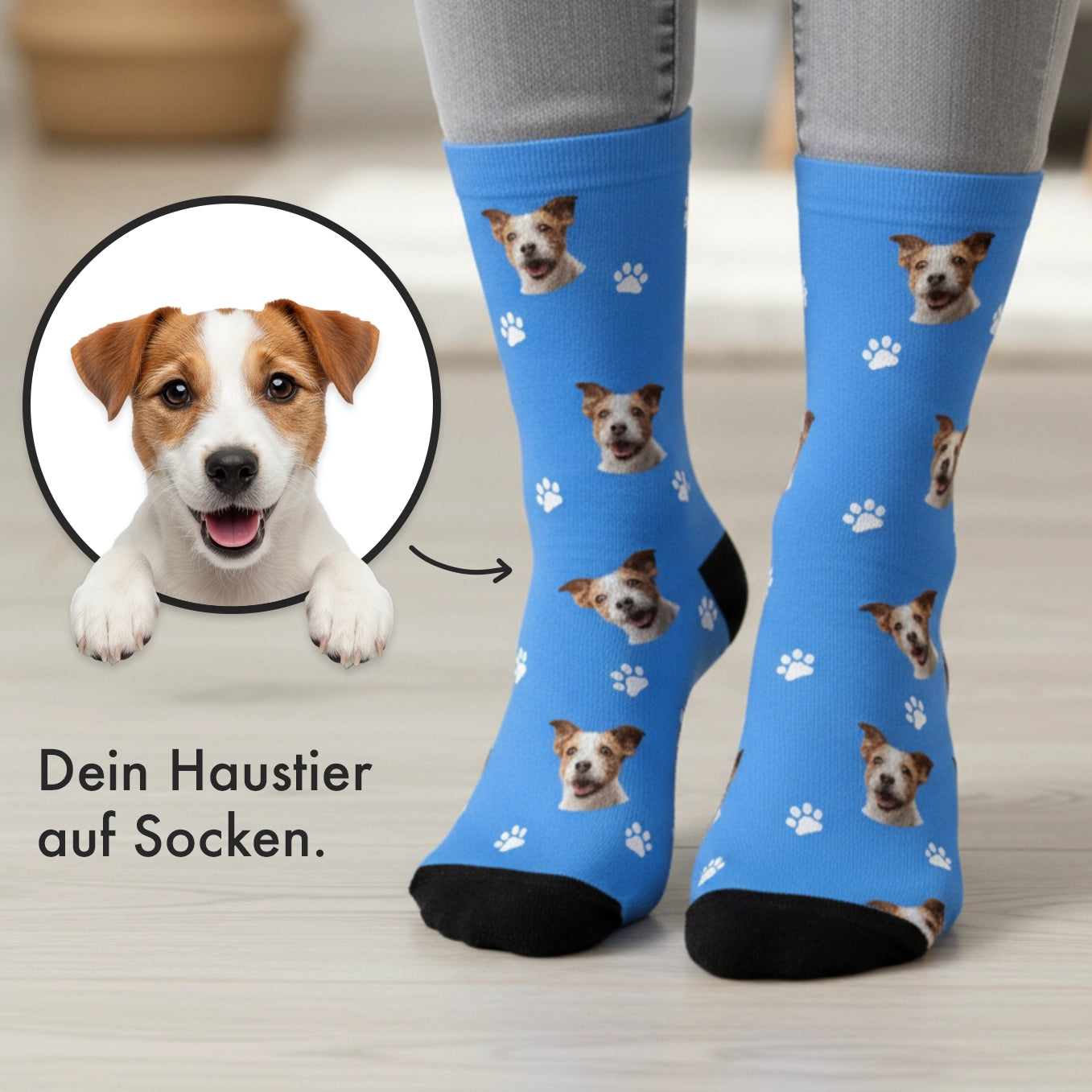 Personalisierte Socken mit deinem Haustier