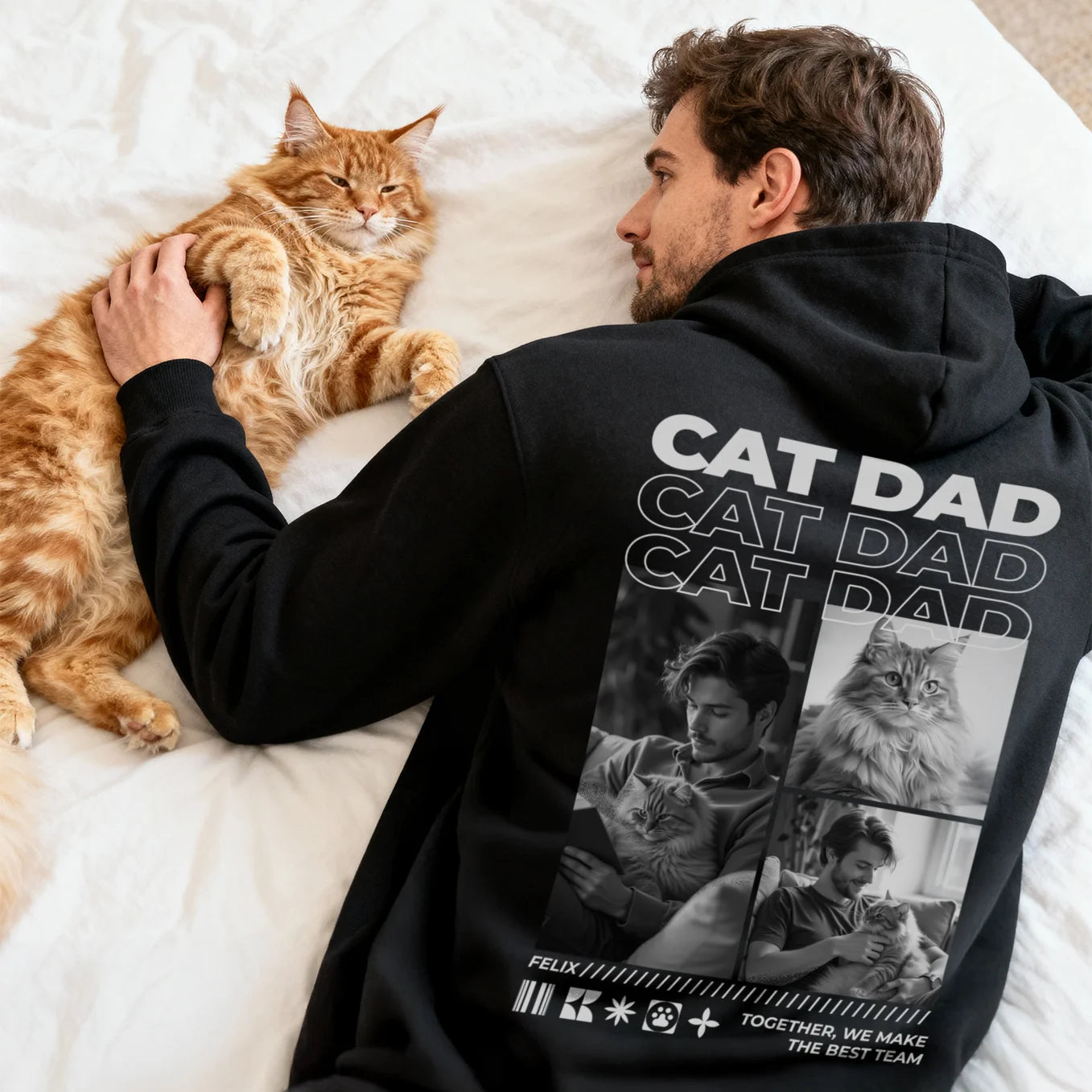 Personalisierter Hoodie "Cat Dad"