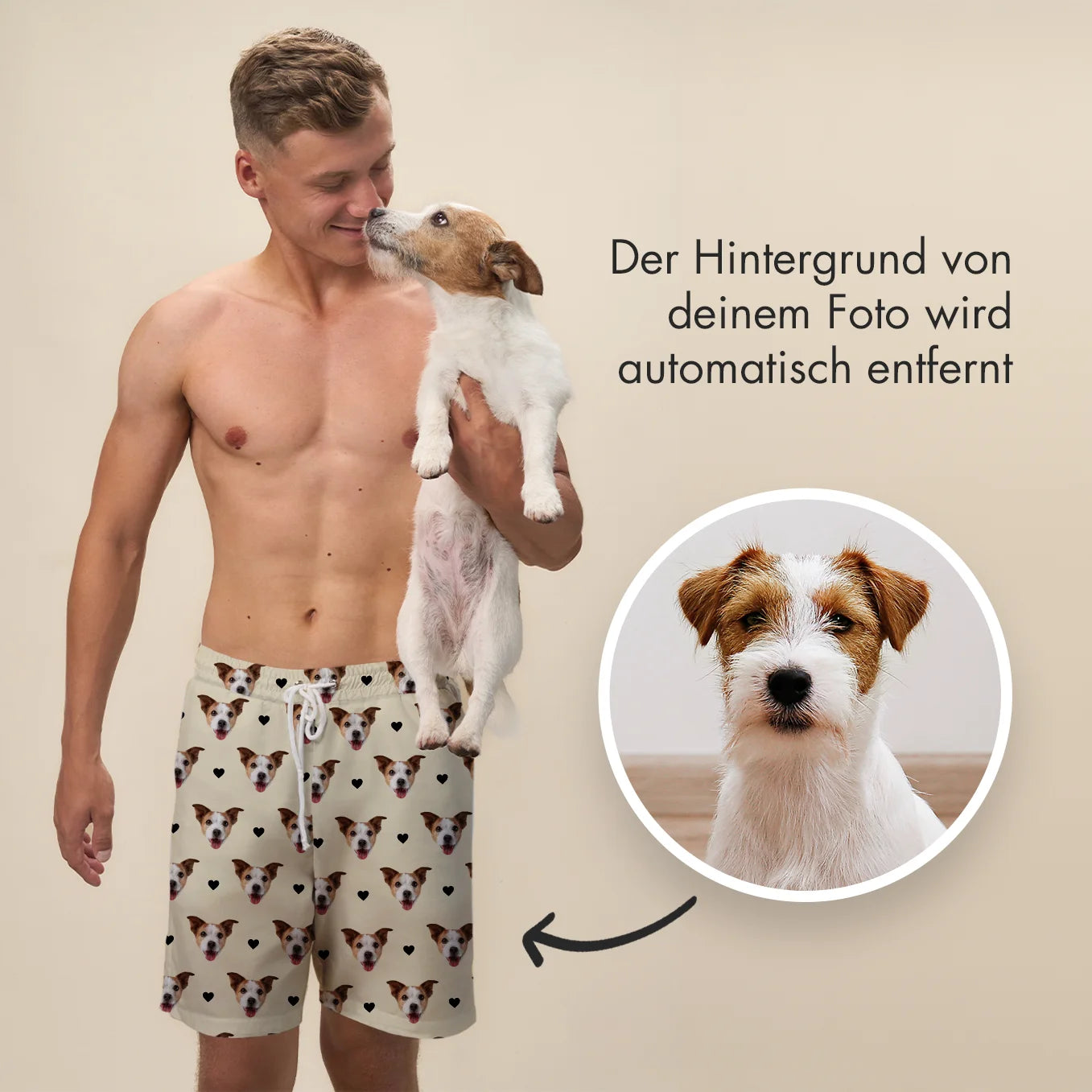 Personalisierte Badehose "Haustier Muster" Hey Balu