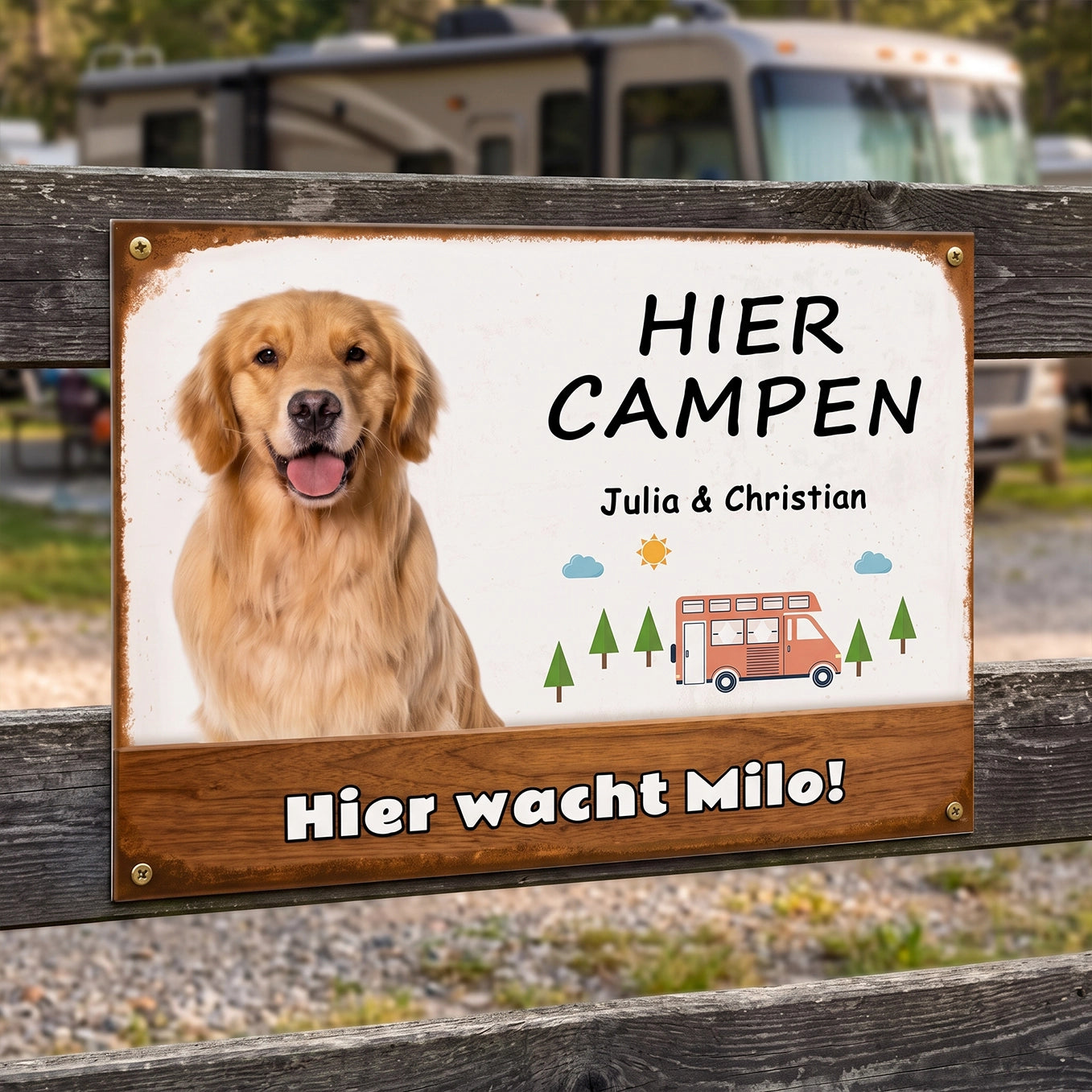 Personalisiertes Türschild "Hier wacht"