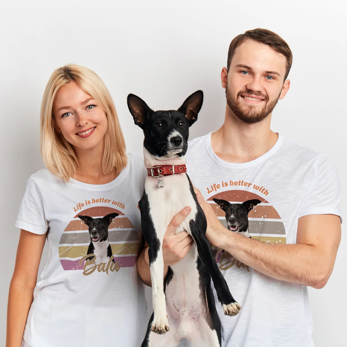Personalisiertes Retro T-Shirt "Foto von deinem Hund"