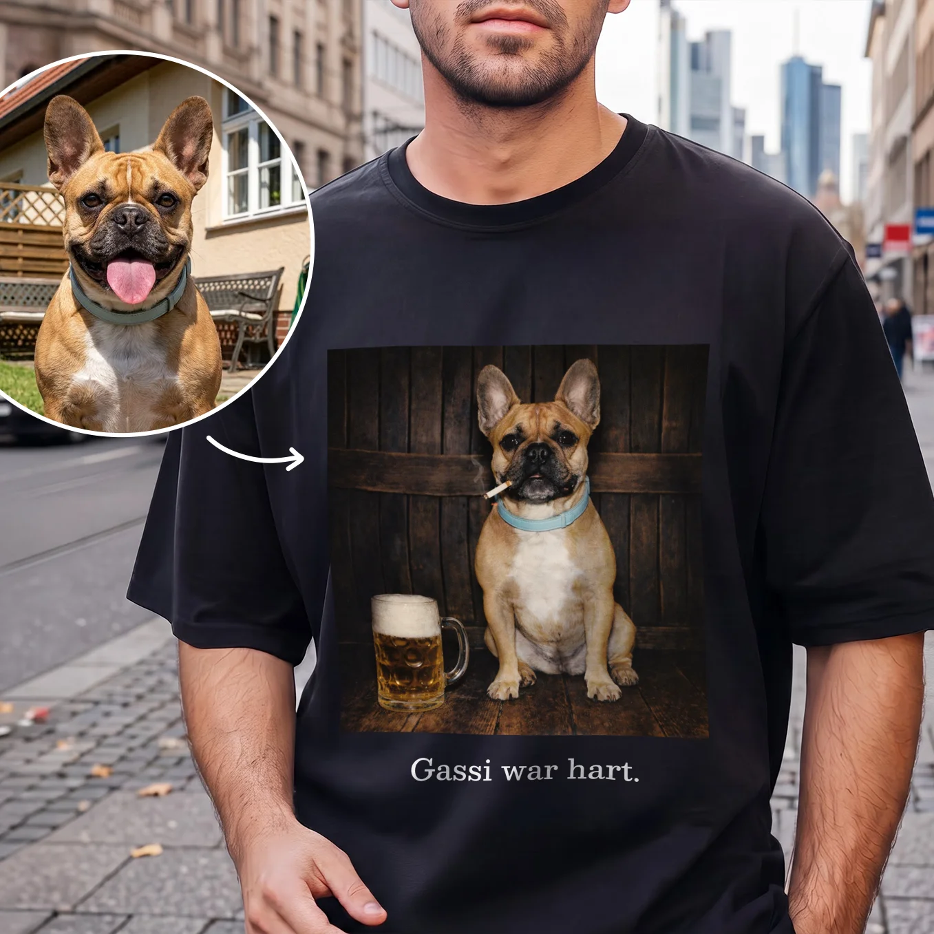 Personalisiertes T-Shirt "Gassi war hart"