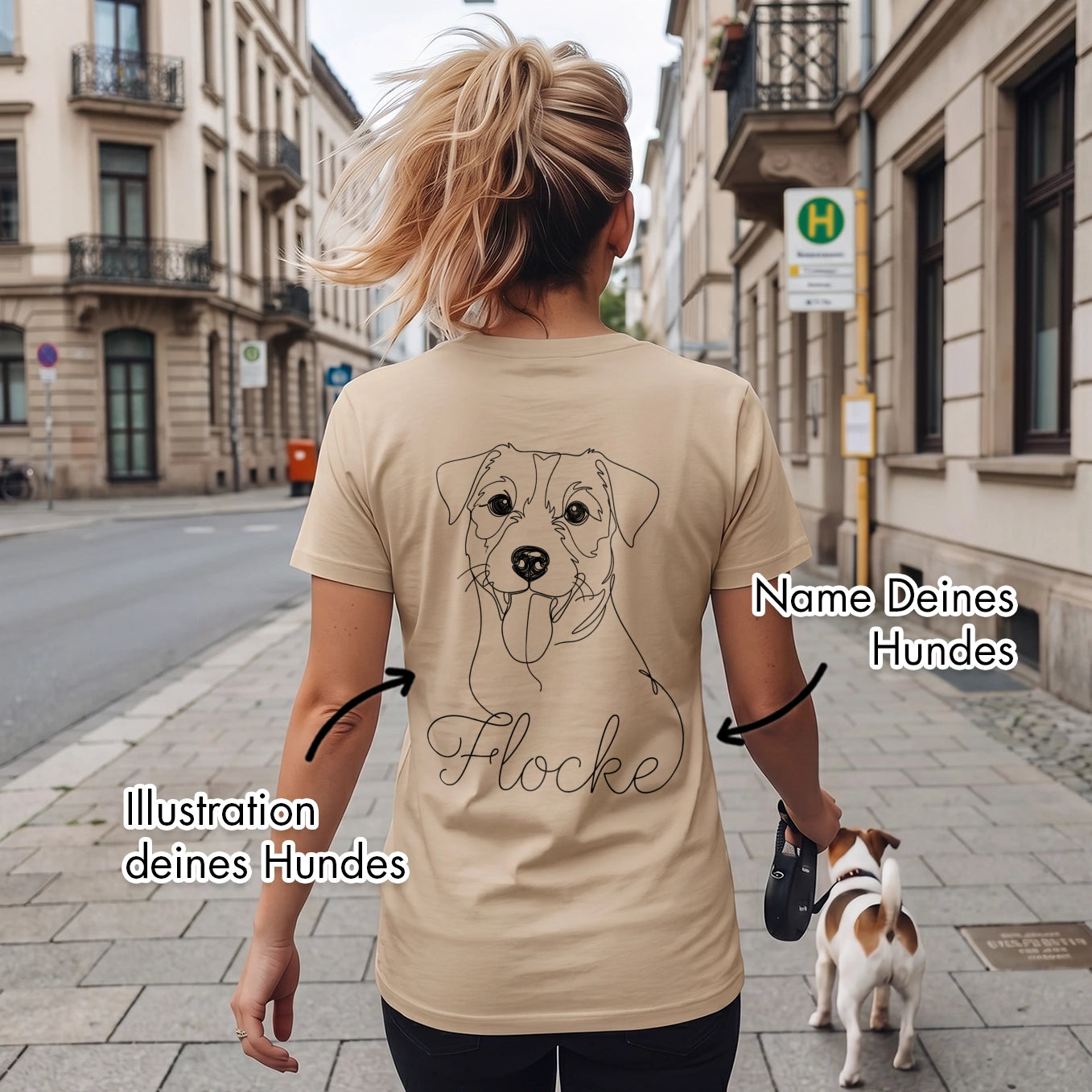Personalisiertes Regular T-Shirt "Dog Mom" mit Ärmeldruck