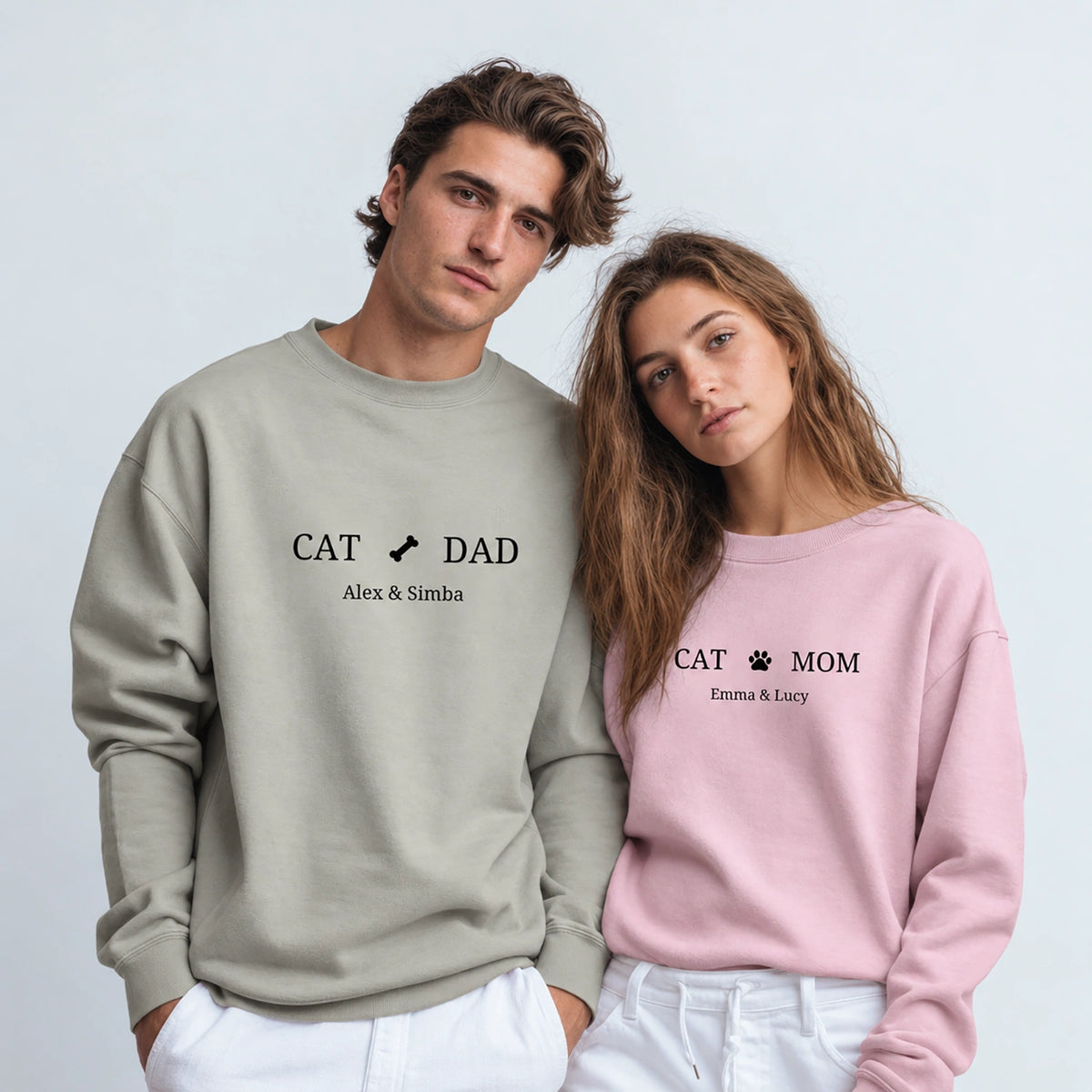 Personalisierter Sweater mit Motiv "Cat Dad"