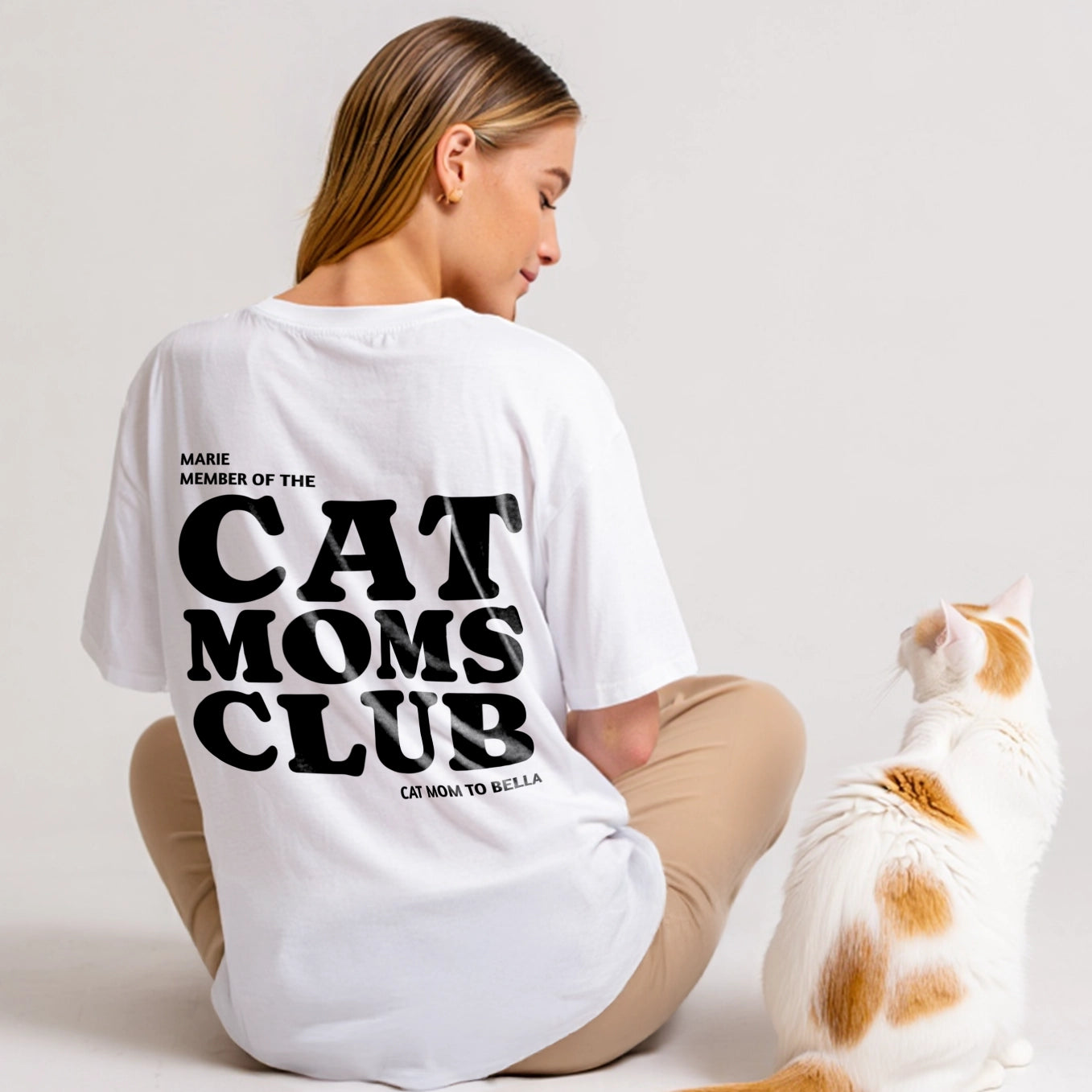 Personalisiertes T-Shirt "Cat Moms Club"