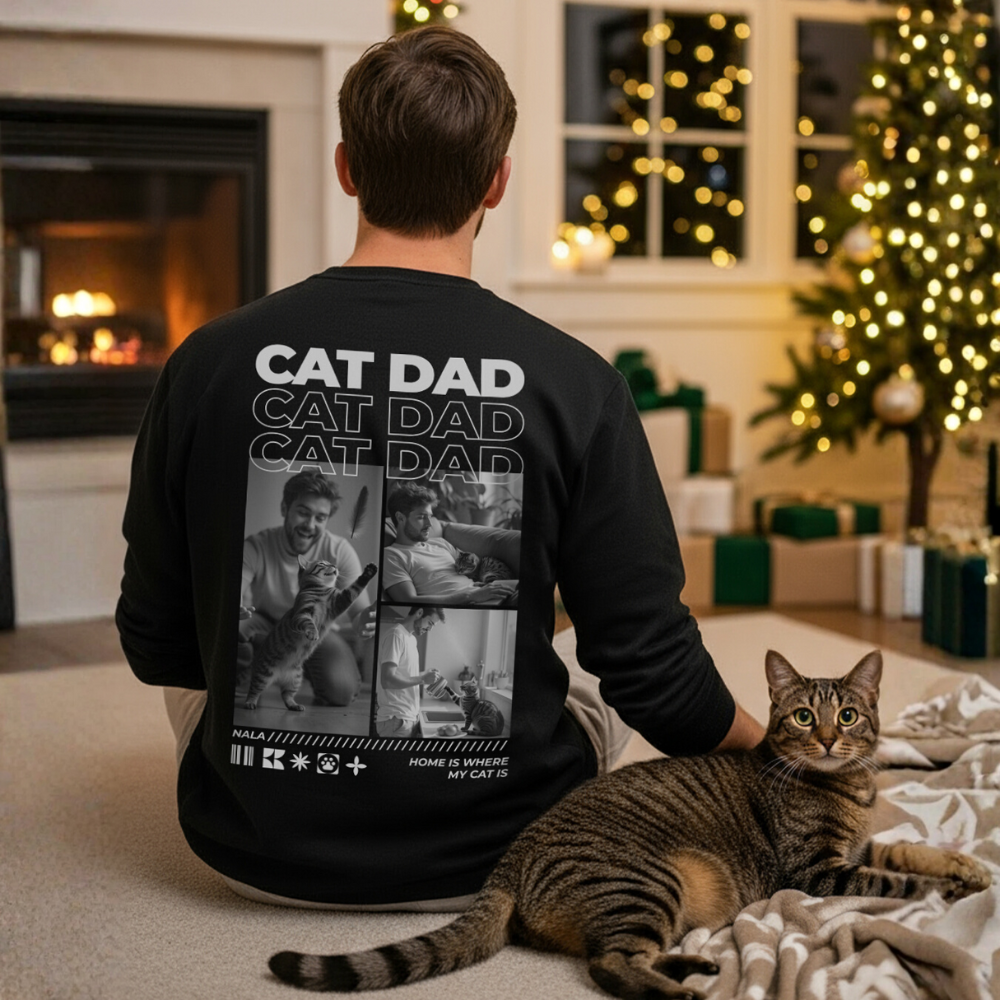 Personalisierter Sweater "Cat Dad"