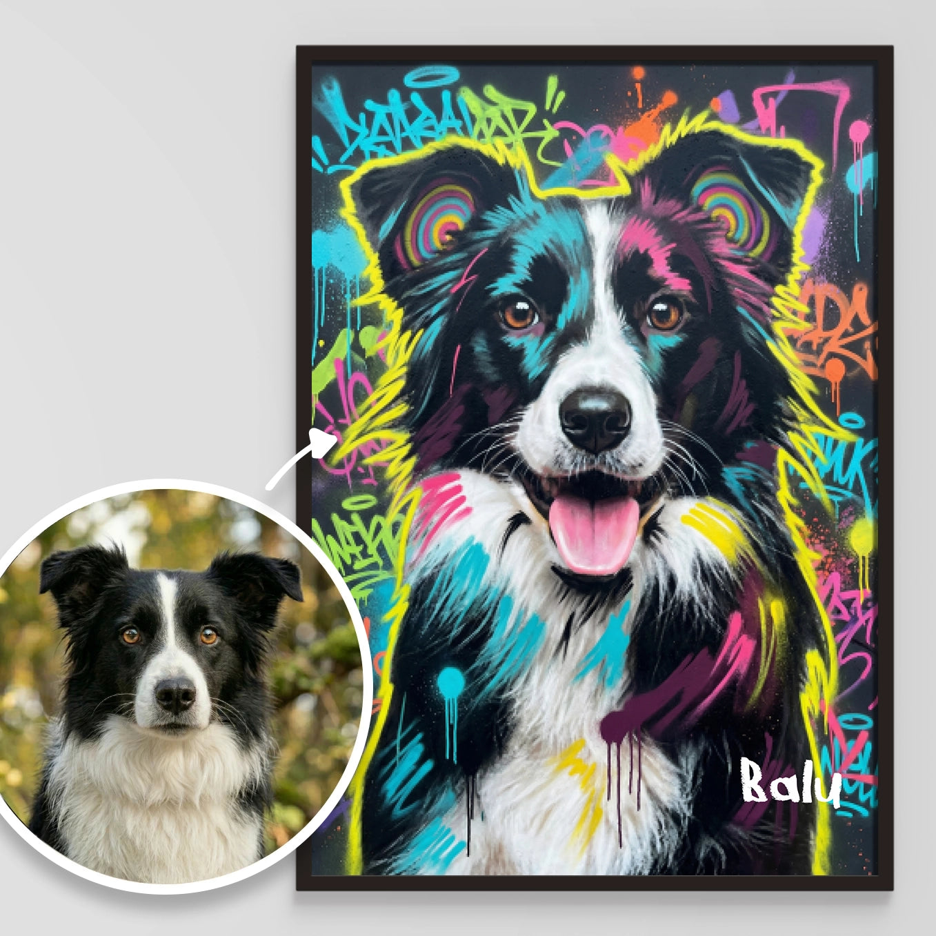 Personalisiertes Poster Hund "Graffiti"