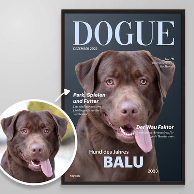 Personalisiertes Poster Hundemagazin "DOGUE"
