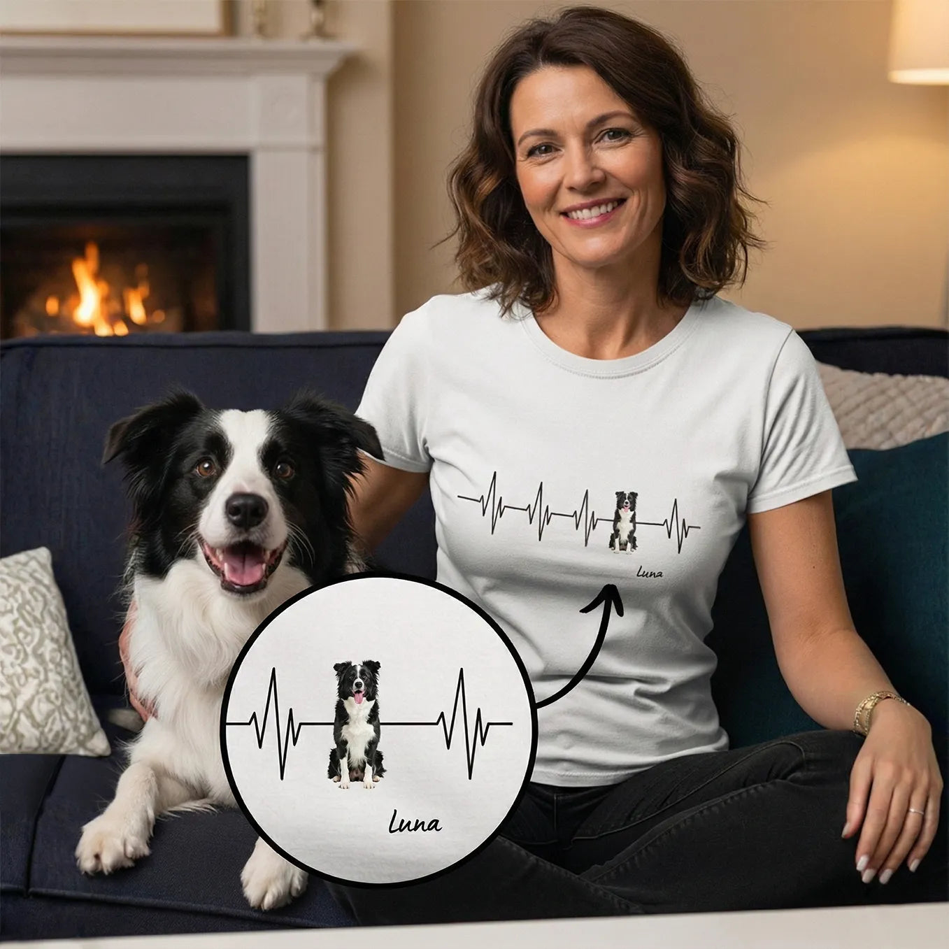 Personalisiertes T-Shirt ''Herzschlag Haustier''