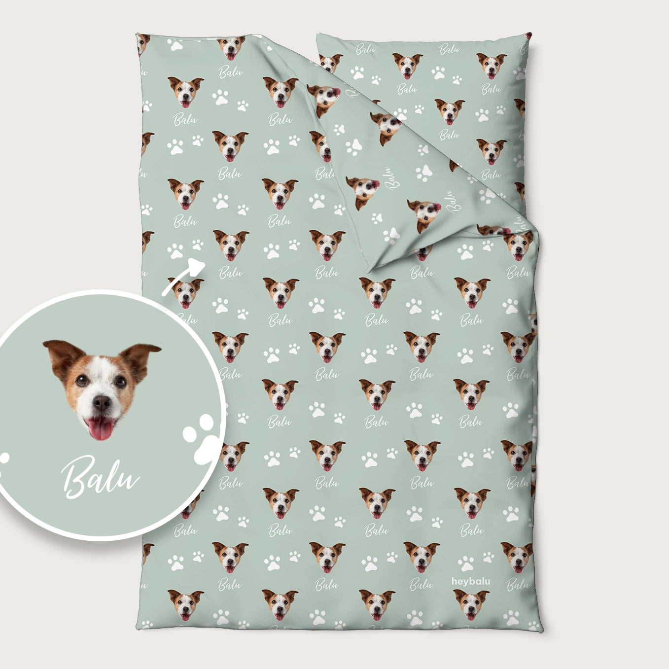 Personalisierte Bettwäsche Baumwollsatin "Foto & Name"