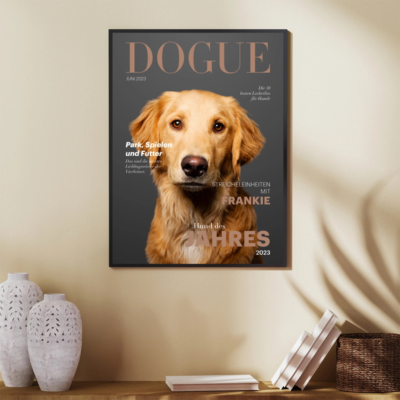 Personalisiertes Poster Hundemagazin "DOGUE" Hey Balu