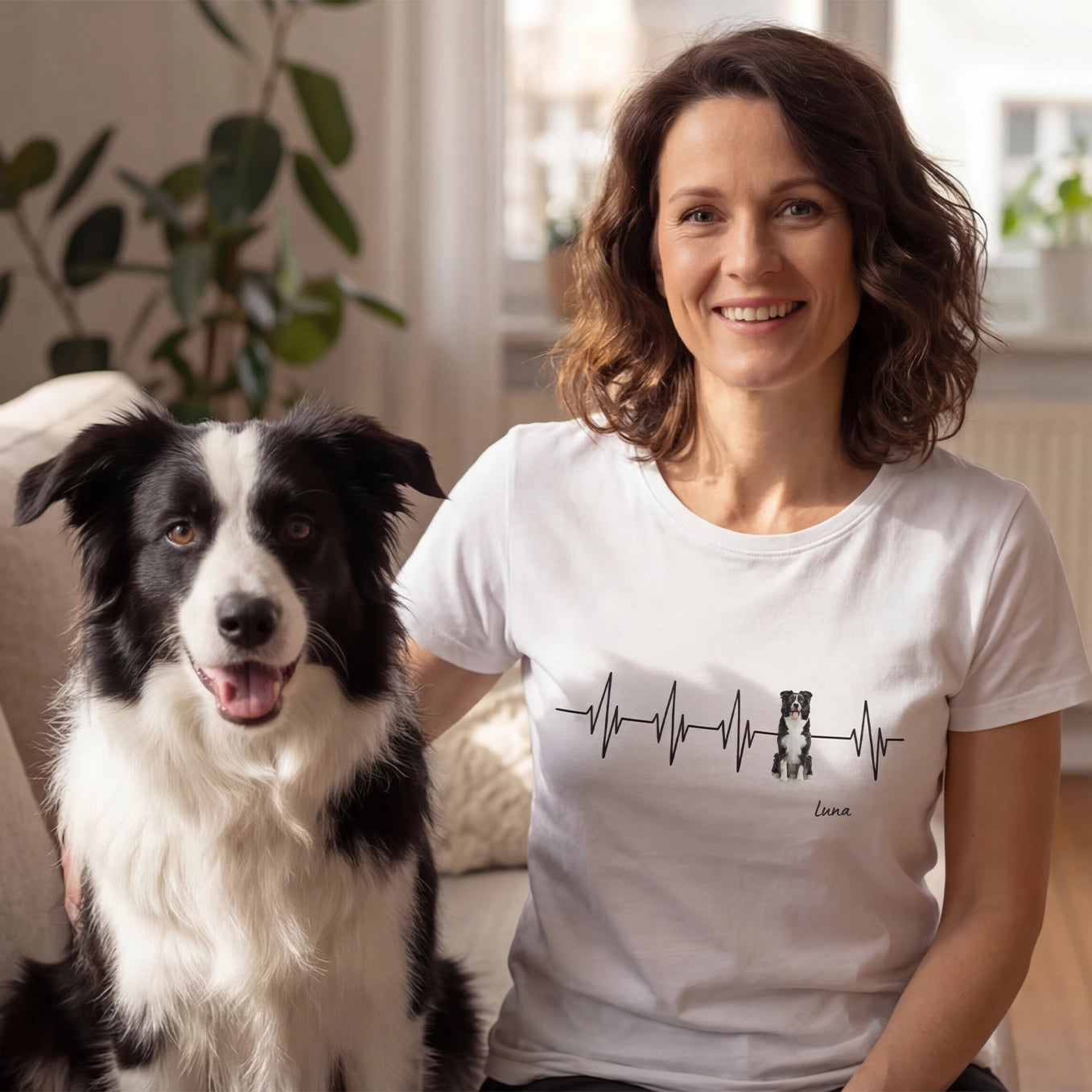 Personalisiertes T-Shirt ''Herzschlag Haustier''