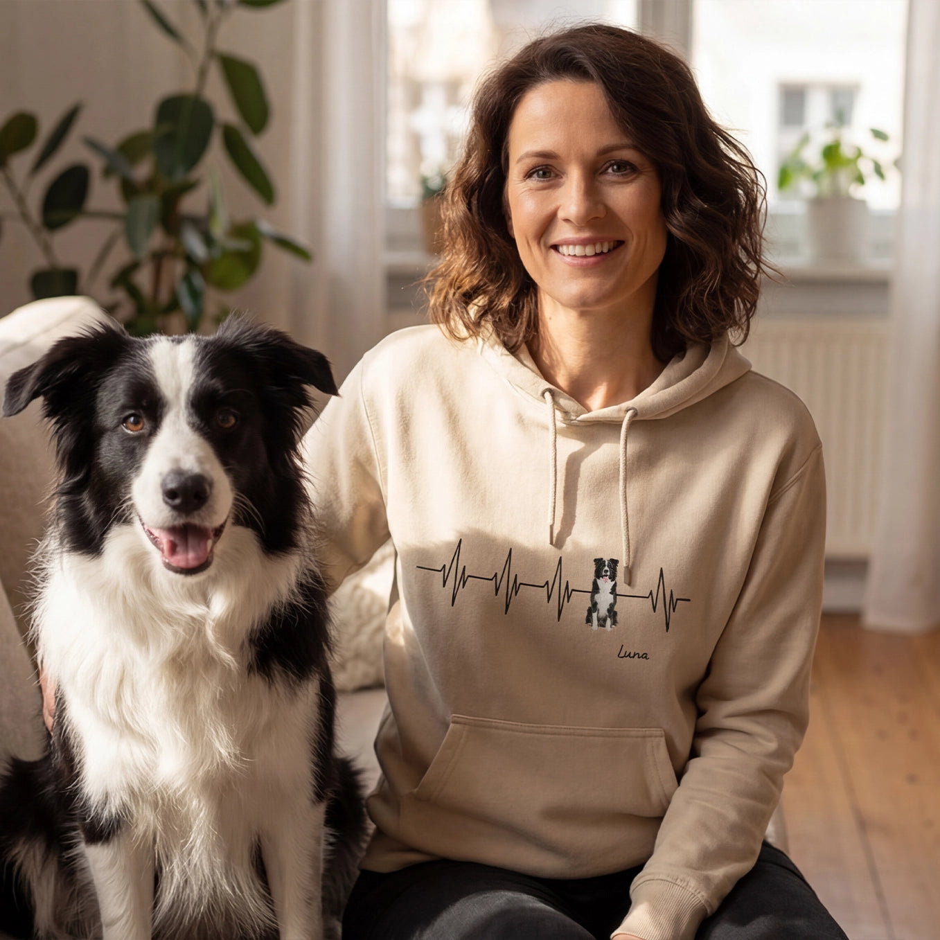 Personalisierter Hoodie ''Herzschlag Haustier''