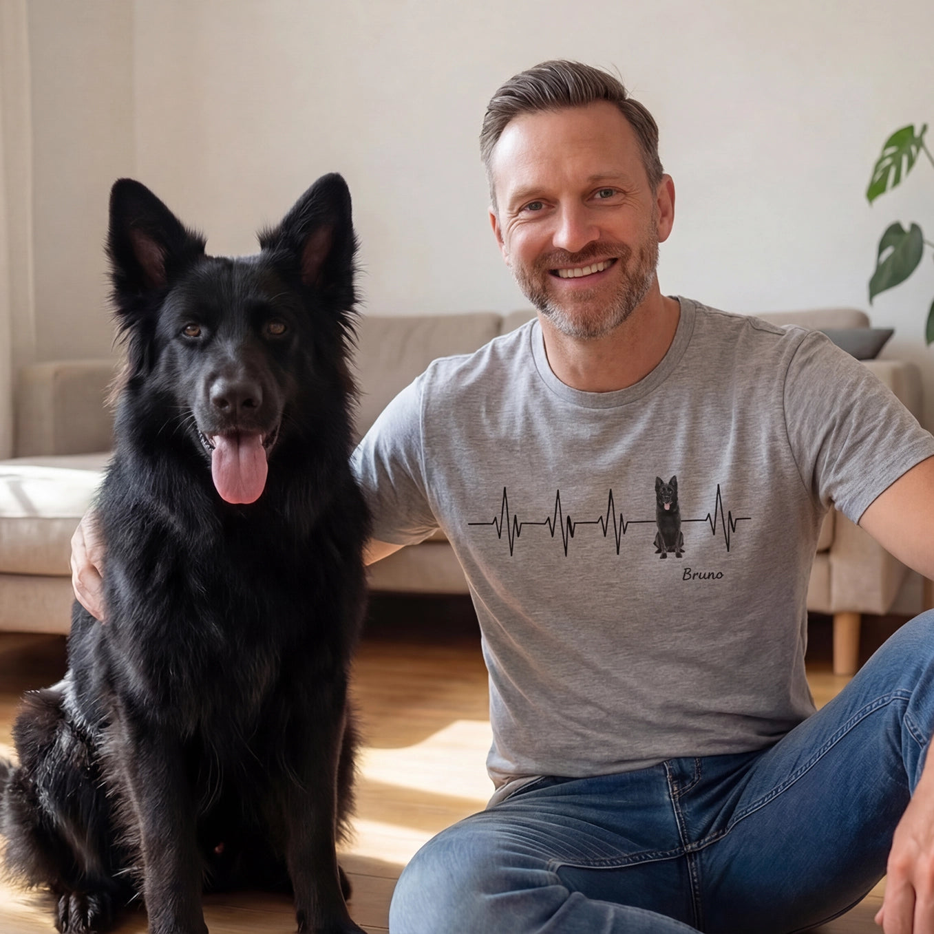 Personalisiertes T-Shirt ''Herzschlag Haustier''