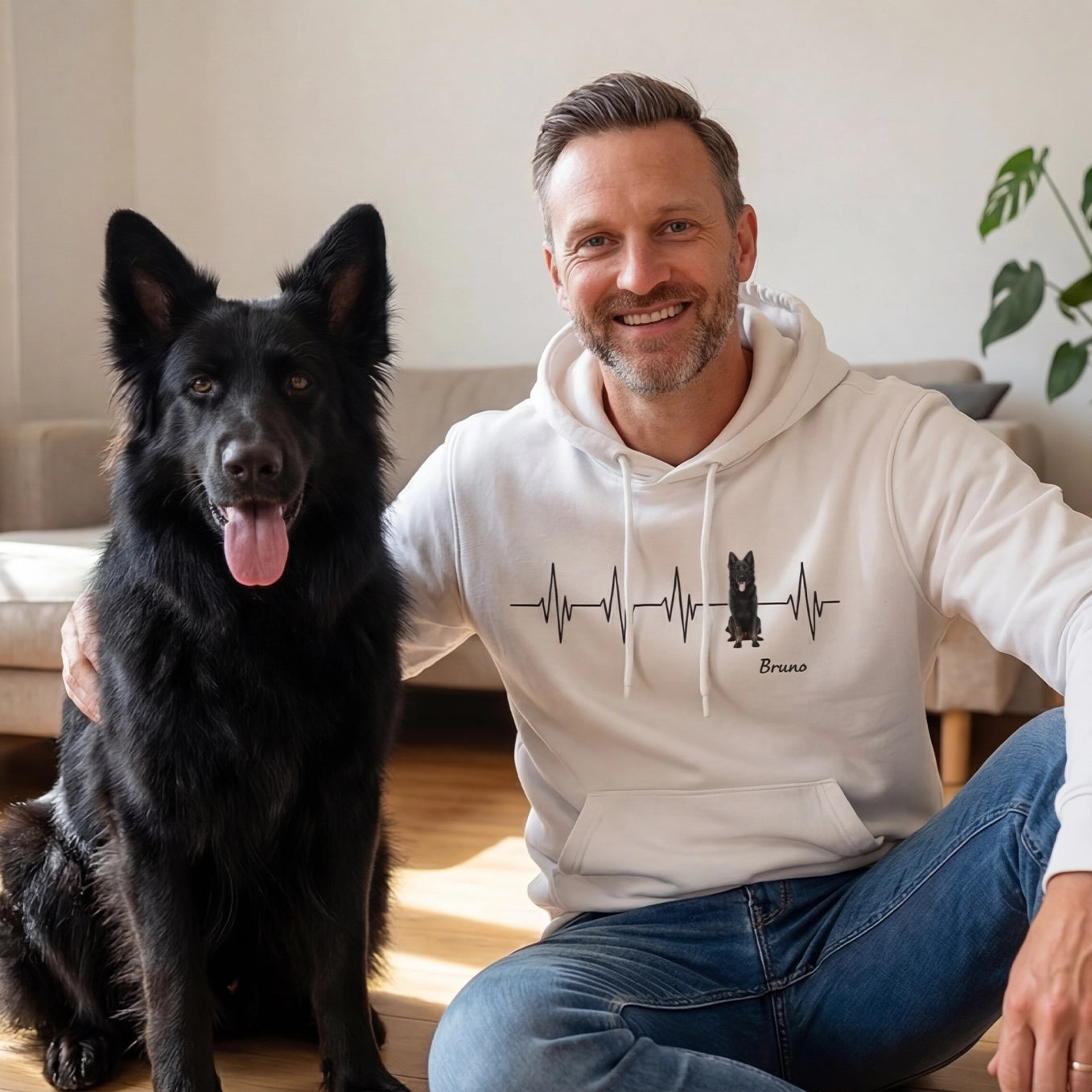 Personalisierter Hoodie ''Herzschlag Haustier''