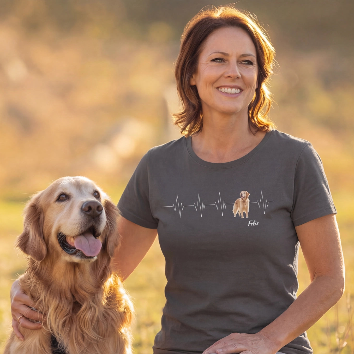 Personalisiertes T-Shirt ''Herzschlag Haustier''