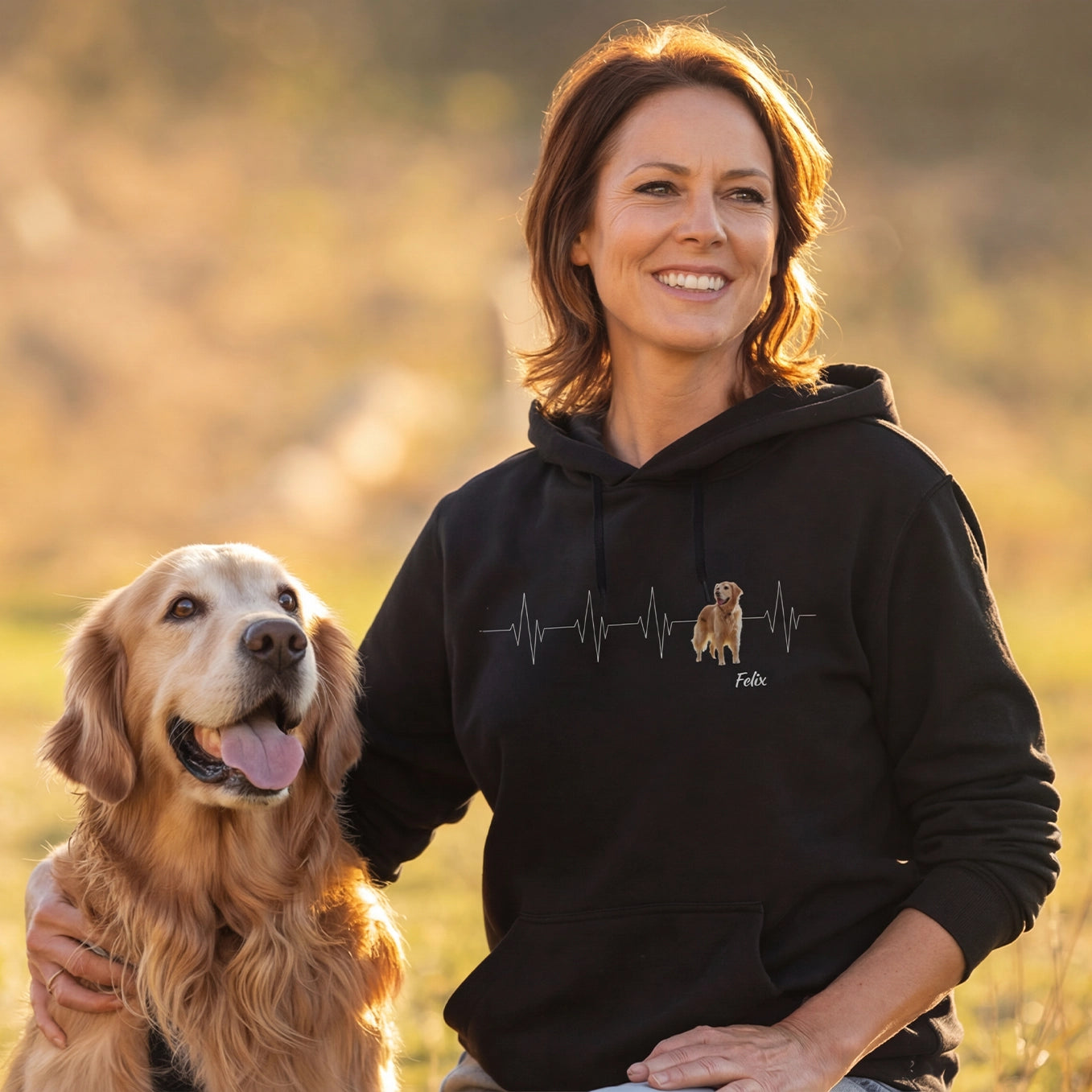 Personalisierter Hoodie ''Herzschlag Haustier''