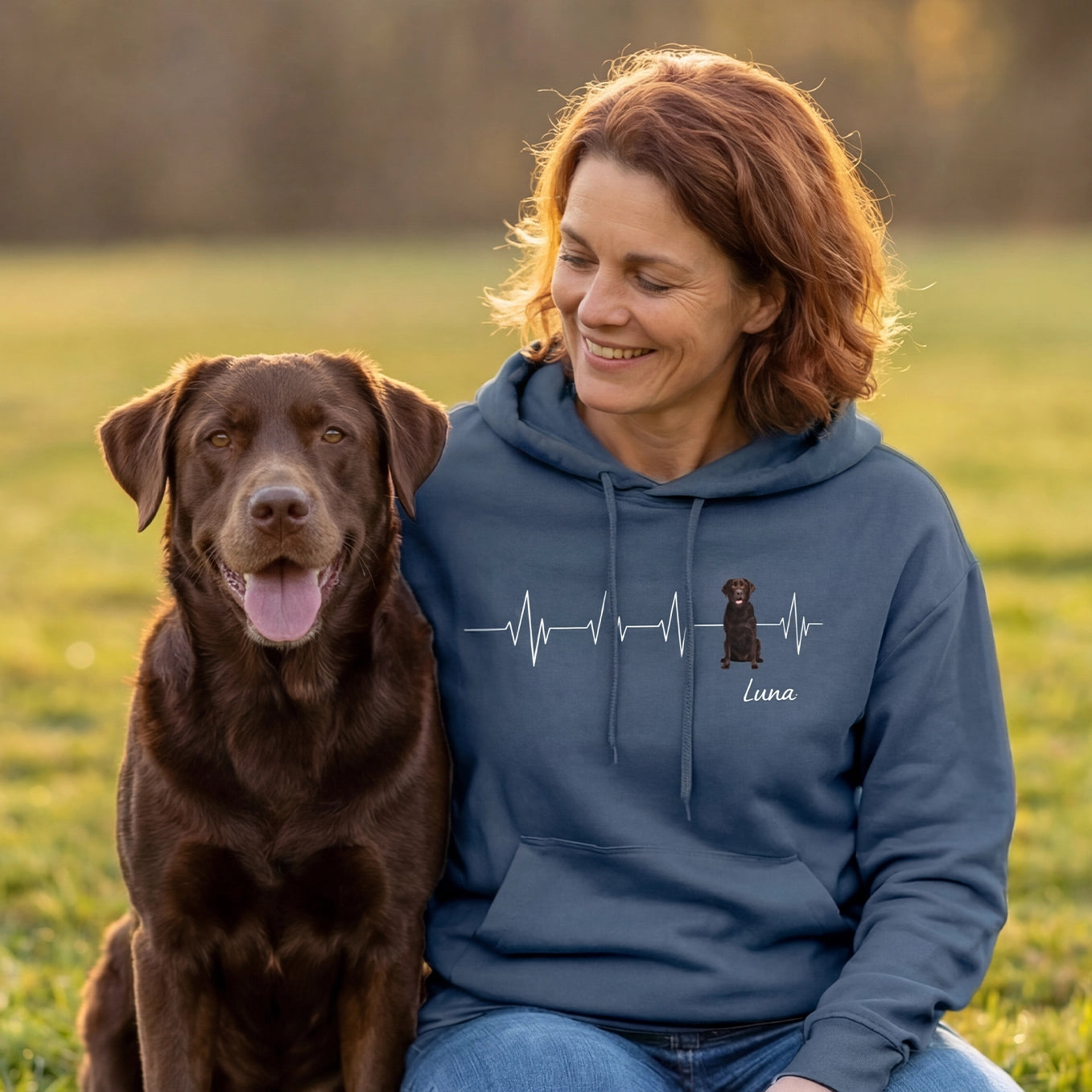 Personalisierter Hoodie ''Herzschlag Haustier''