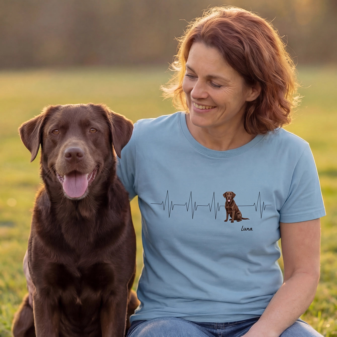 Personalisiertes T-Shirt ''Herzschlag Haustier''
