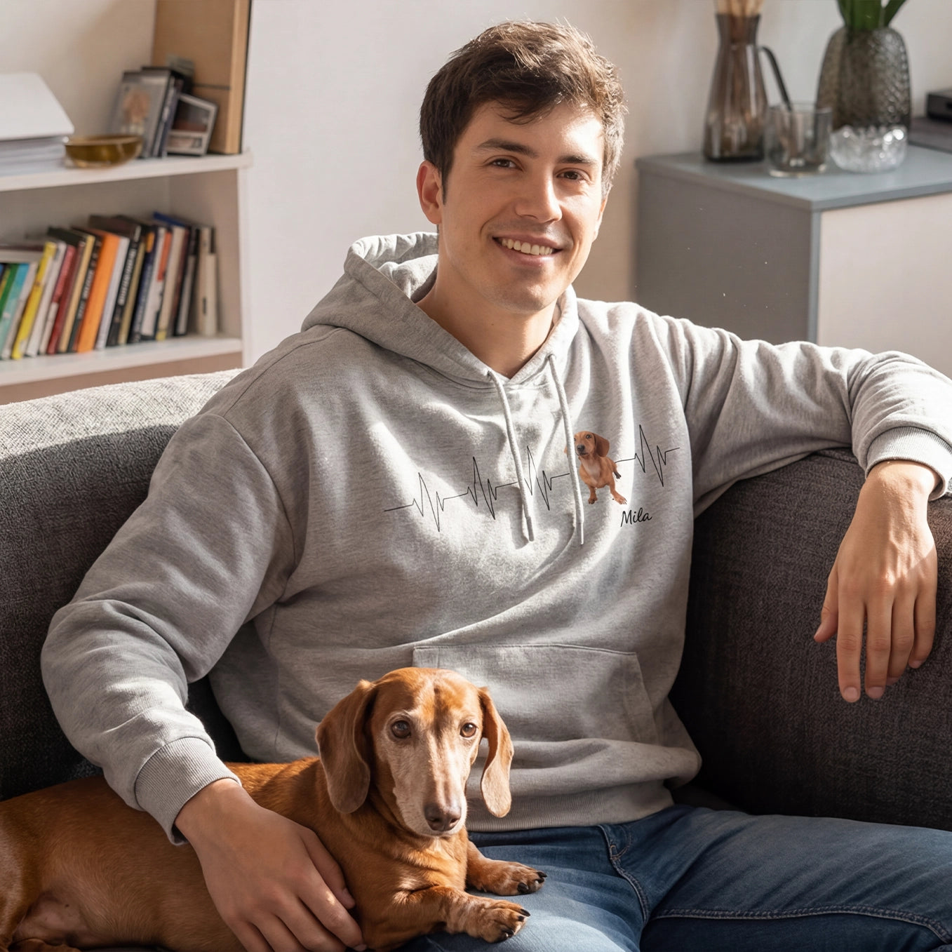 Personalisierter Hoodie ''Herzschlag Haustier''