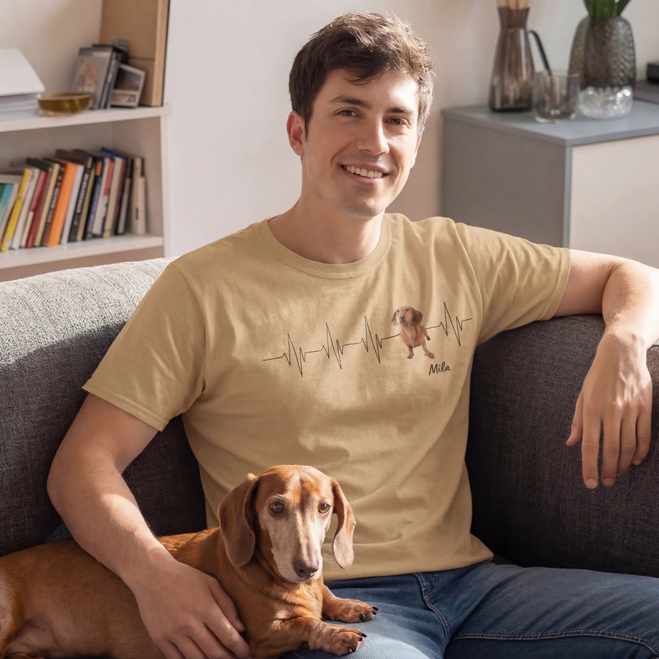 Personalisiertes T-Shirt ''Herzschlag Haustier''