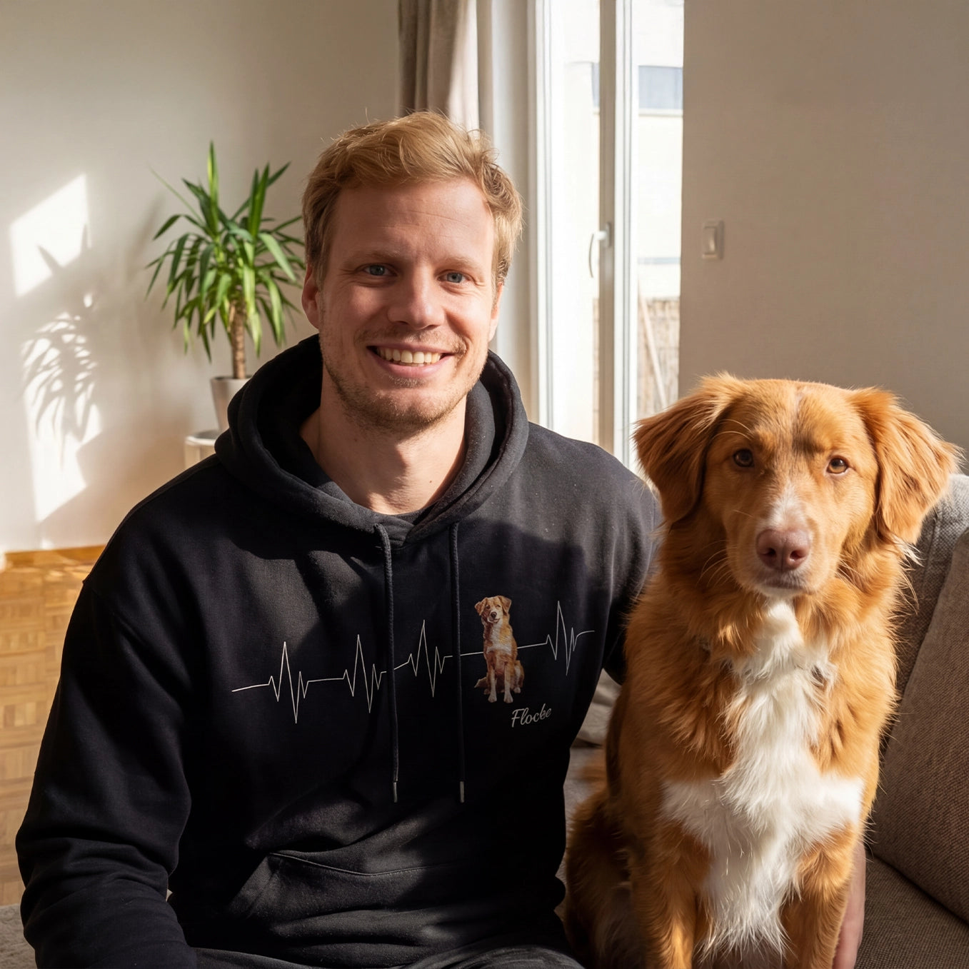 Personalisierter Hoodie ''Herzschlag Haustier''