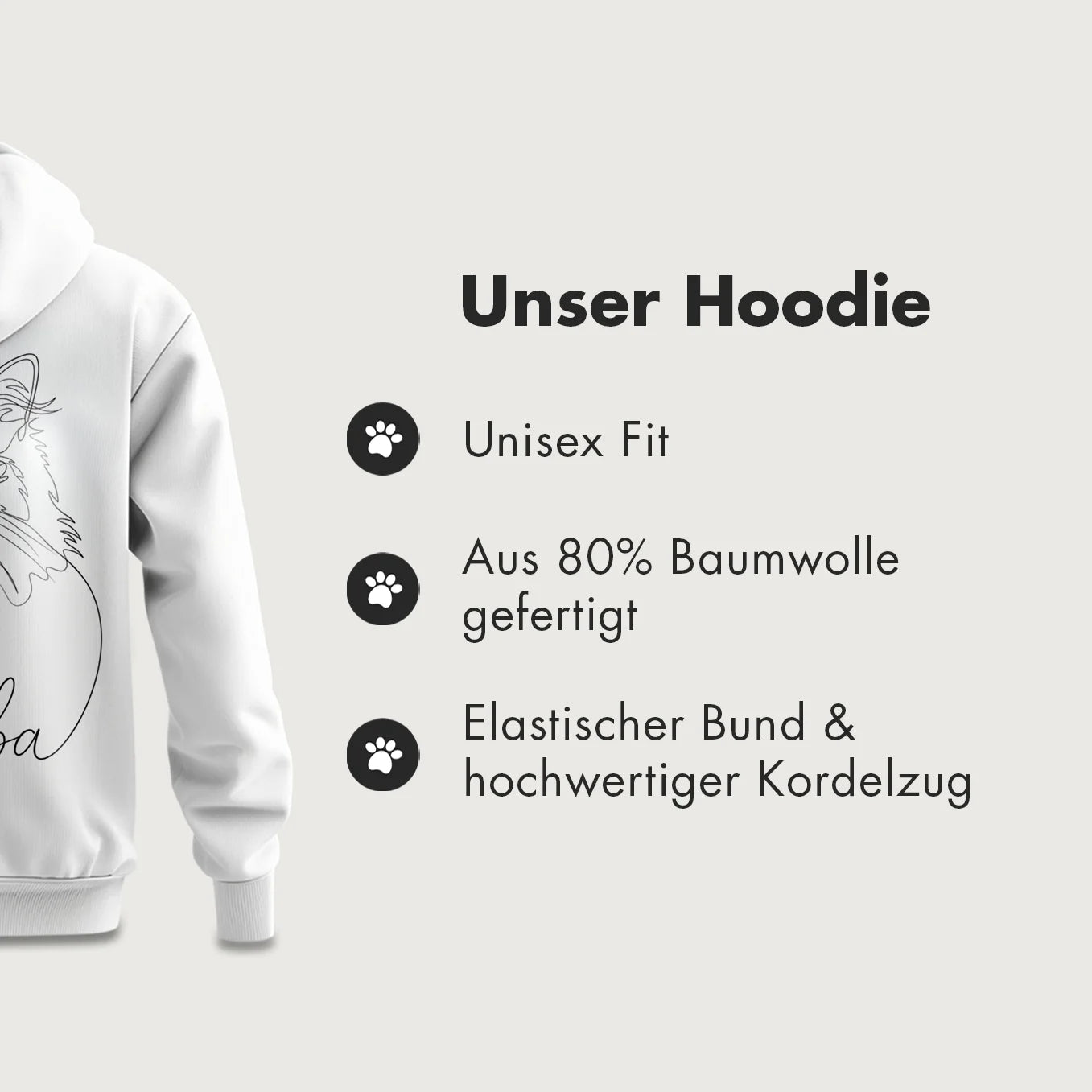 Personalisierter Hoodie "Cat Mom" mit Ärmeldruck