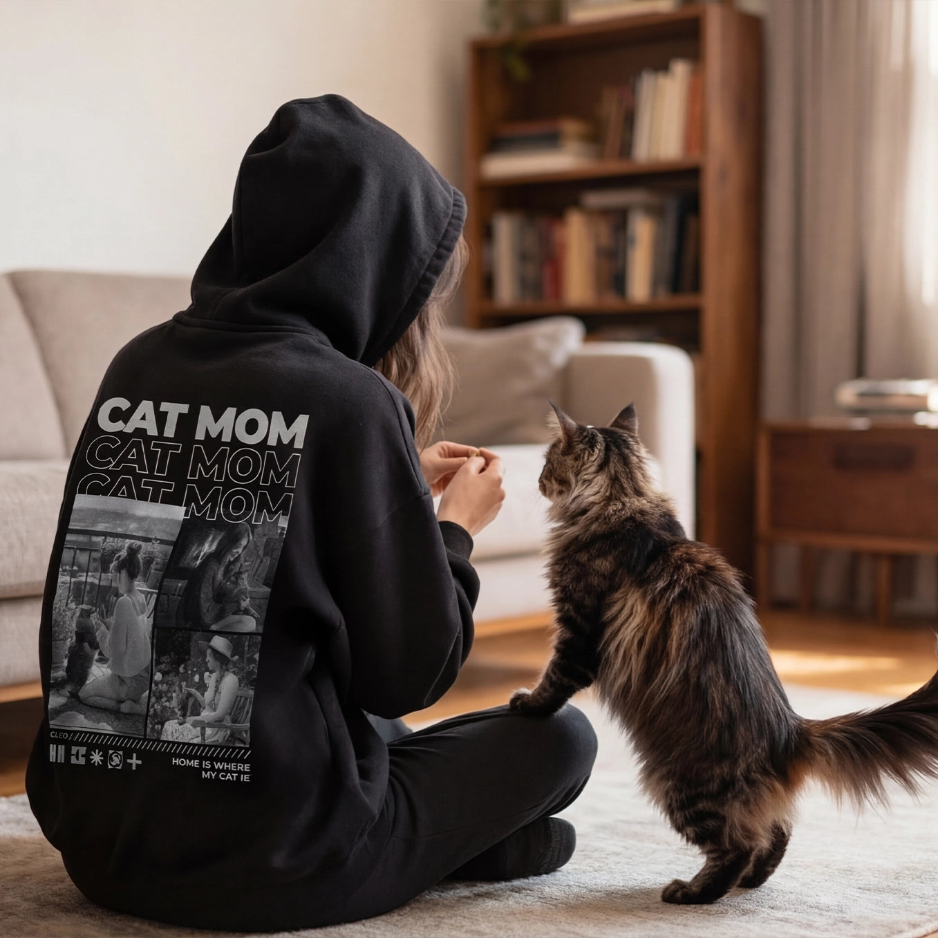 Personalisierter Hoodie "Cat Mom"