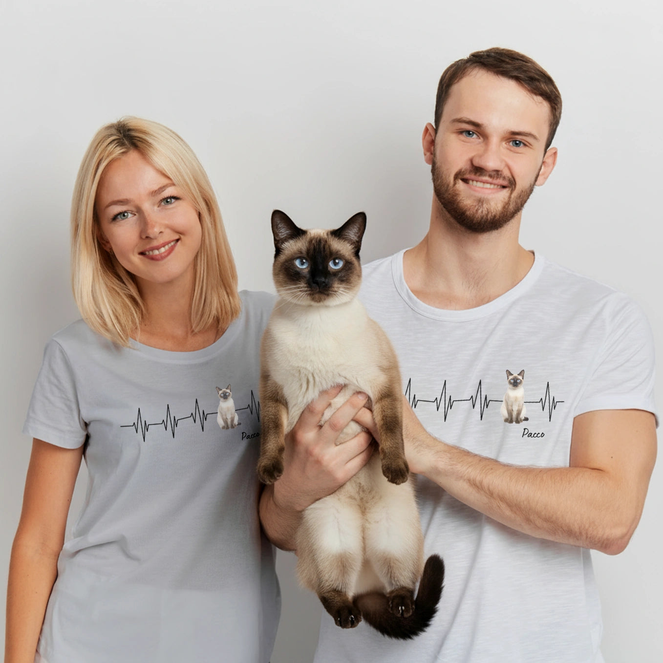 Personalisiertes T-Shirt Katze "Herzschlag"