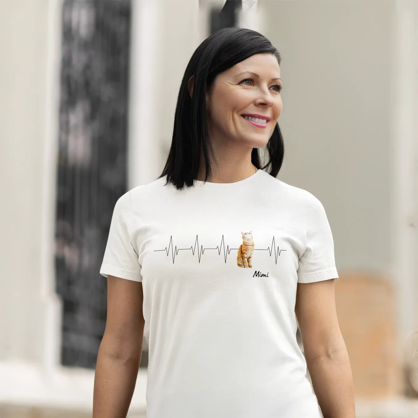 Personalisiertes T-Shirt Katze "Herzschlag" Hey Balu