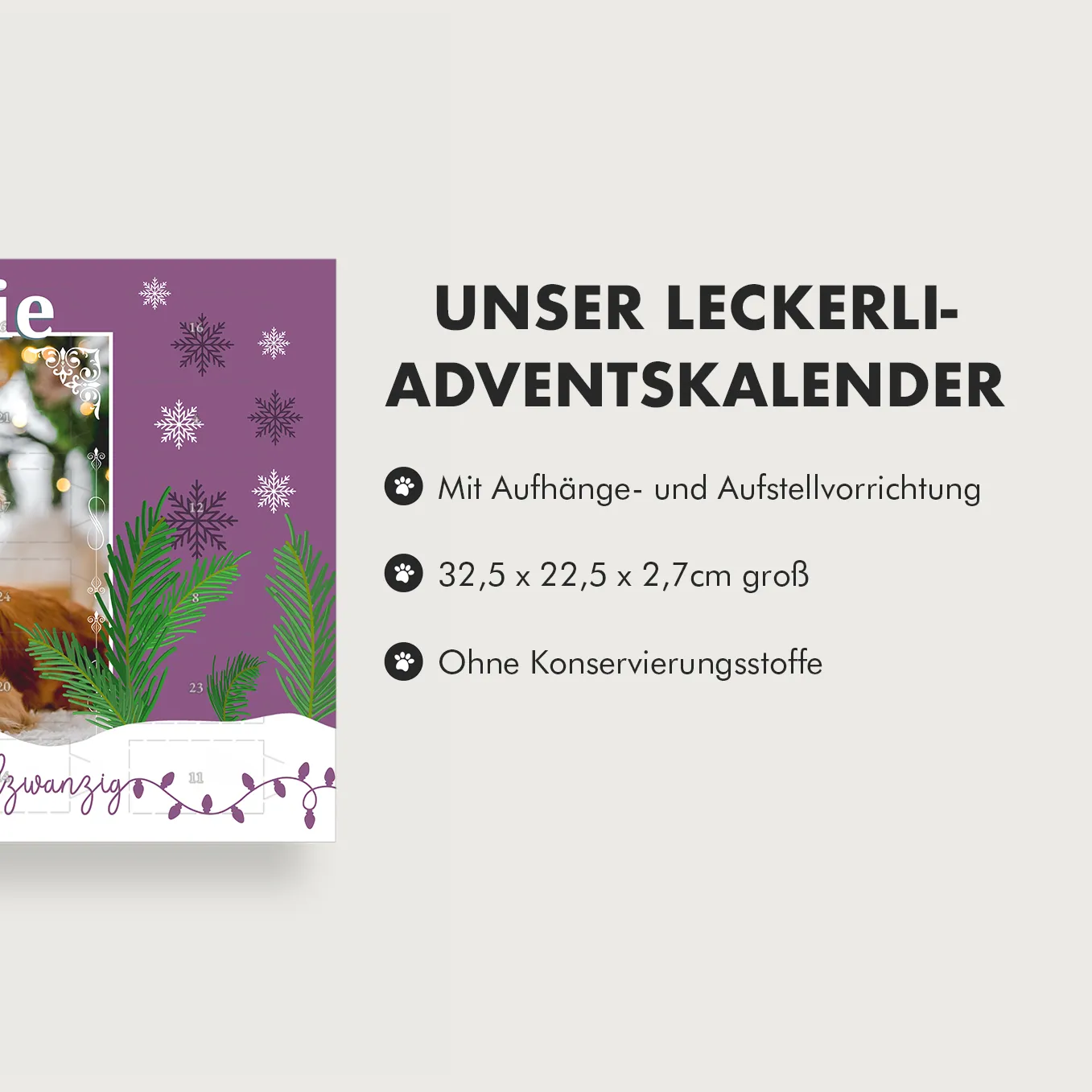 Personalisierter Leckerli Adventskalender "Schneezauber"