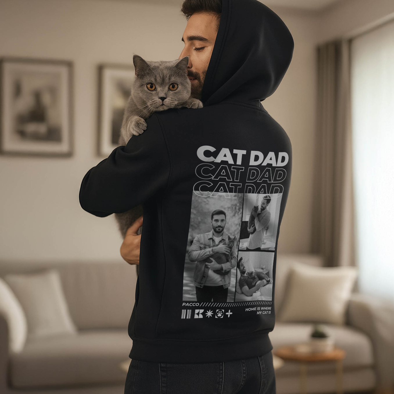 Personalisierter Hoodie "Cat Dad"