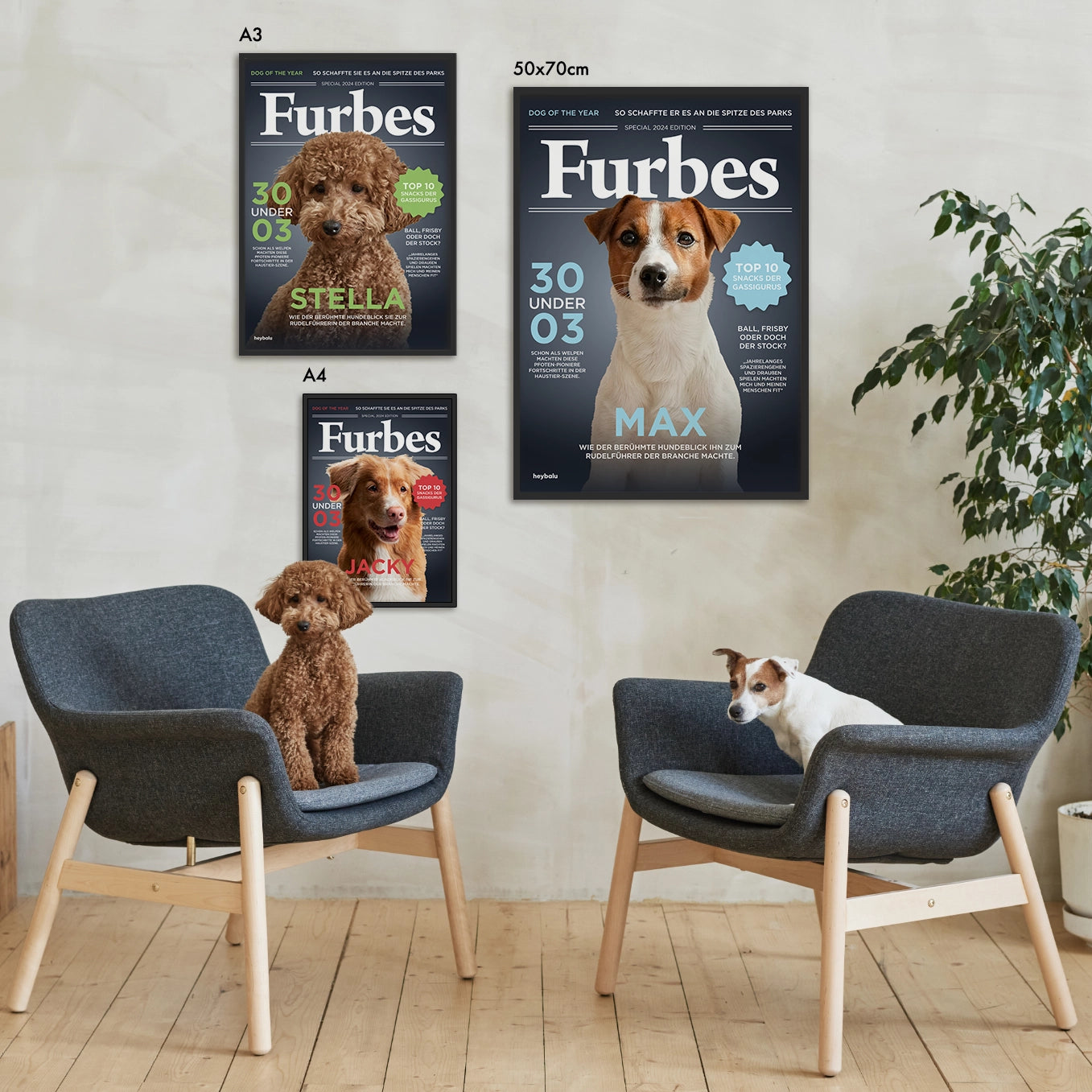 Personalisiertes Poster Hundemagazin "Furbes" Hey Balu